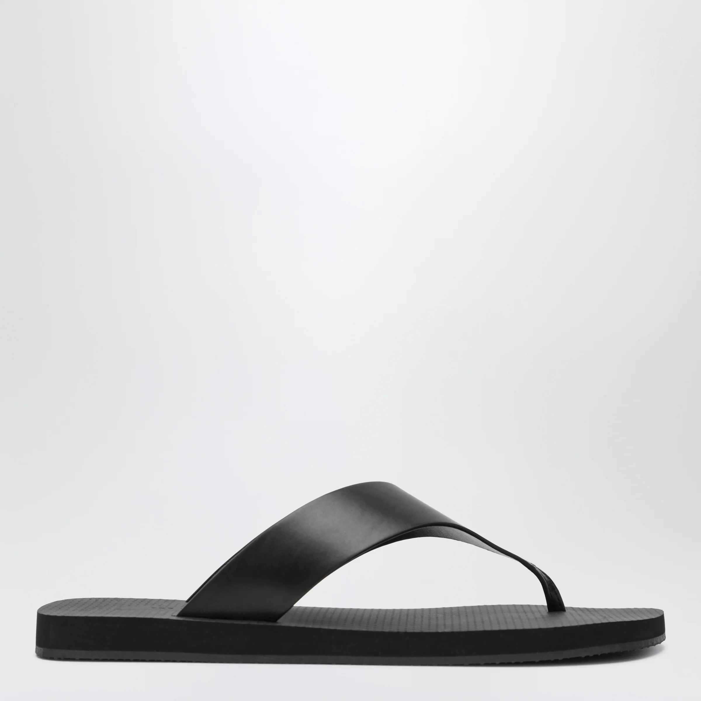 The Row Dune Ginza classic leather sandal black