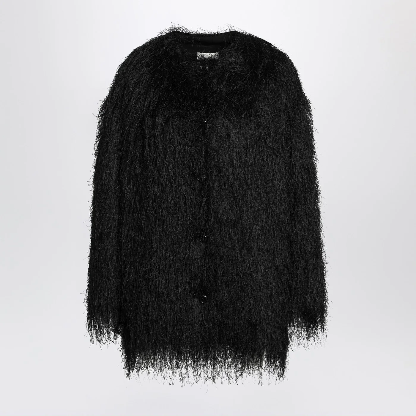 LouLou De Saison Black Filipo coat with fringes