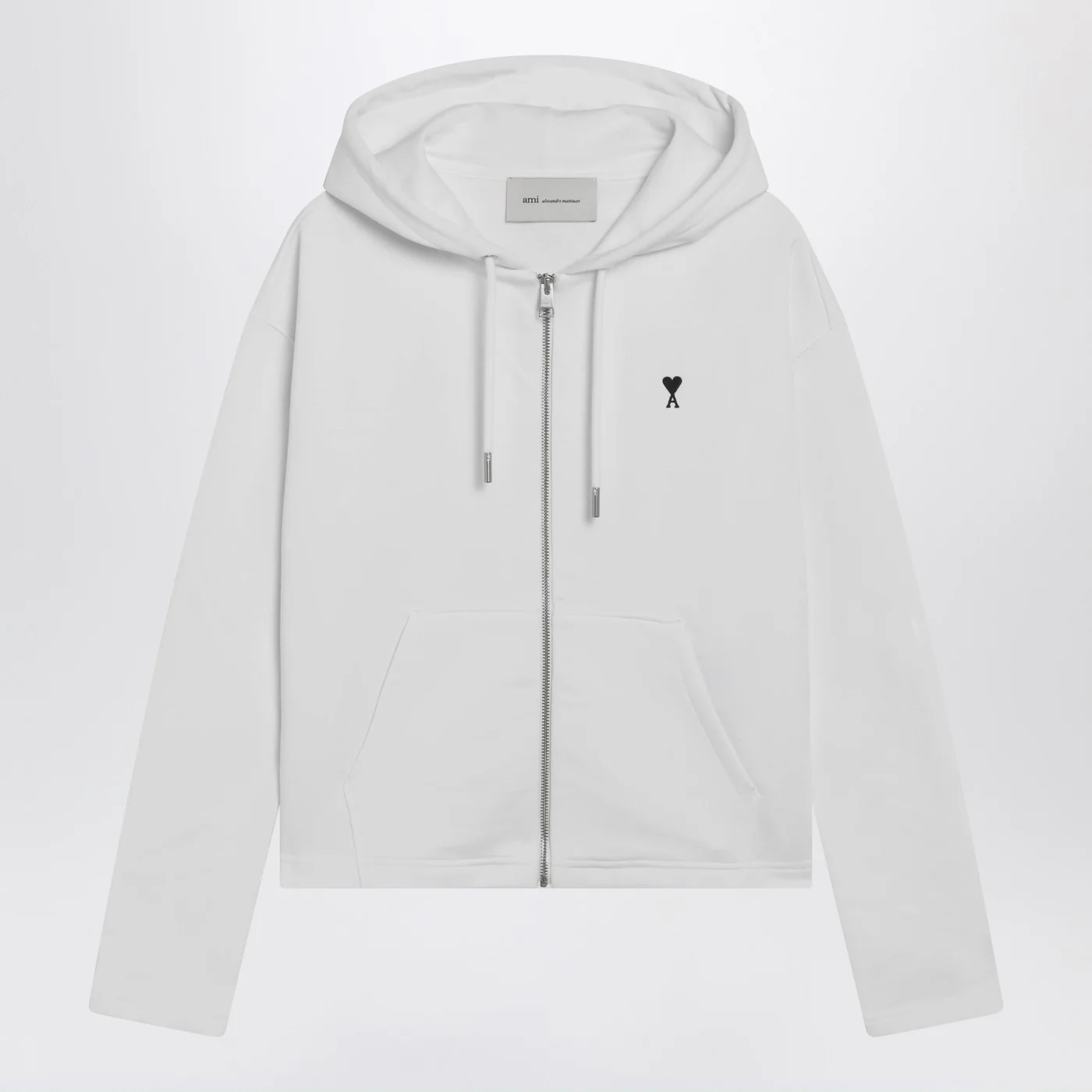 Ami Paris White Ami De Coeur zip-up hoodie