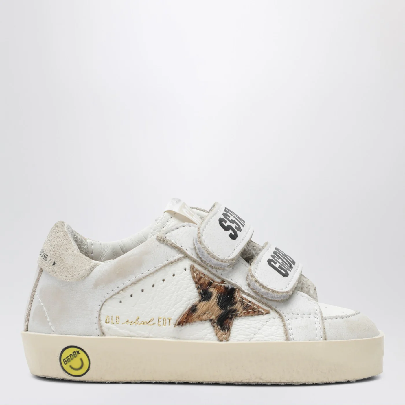 Golden Goose Old School sneakers in white with leopard-print star