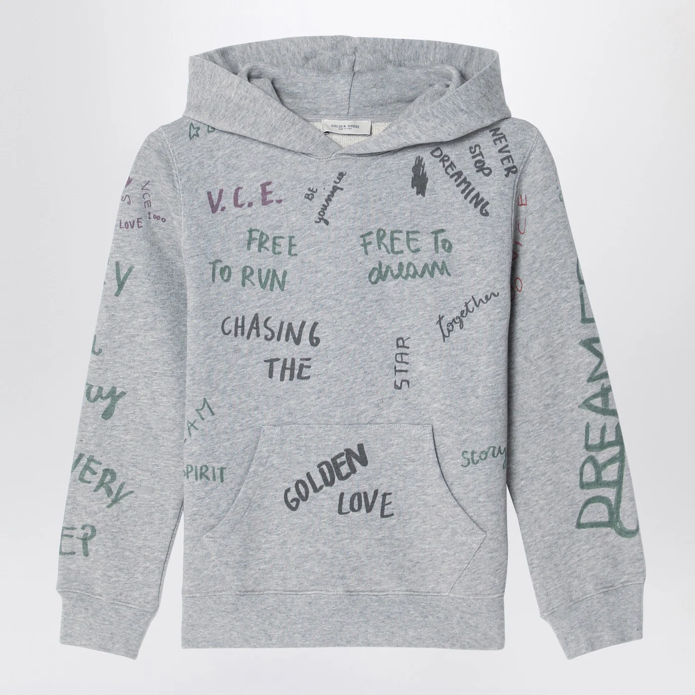 Golden Goose Gray hoodie with all over prints