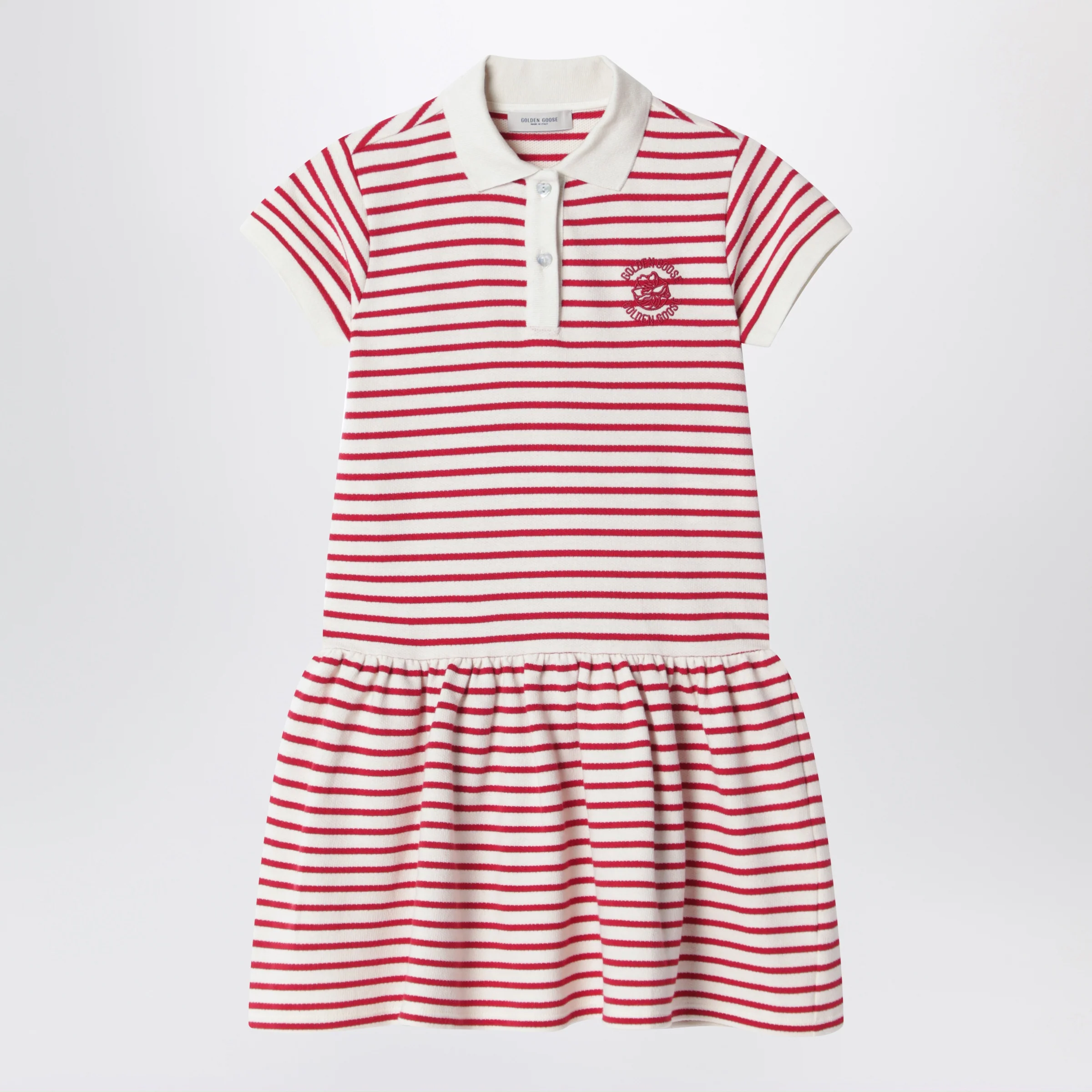 Golden Goose White/red striped polo dress