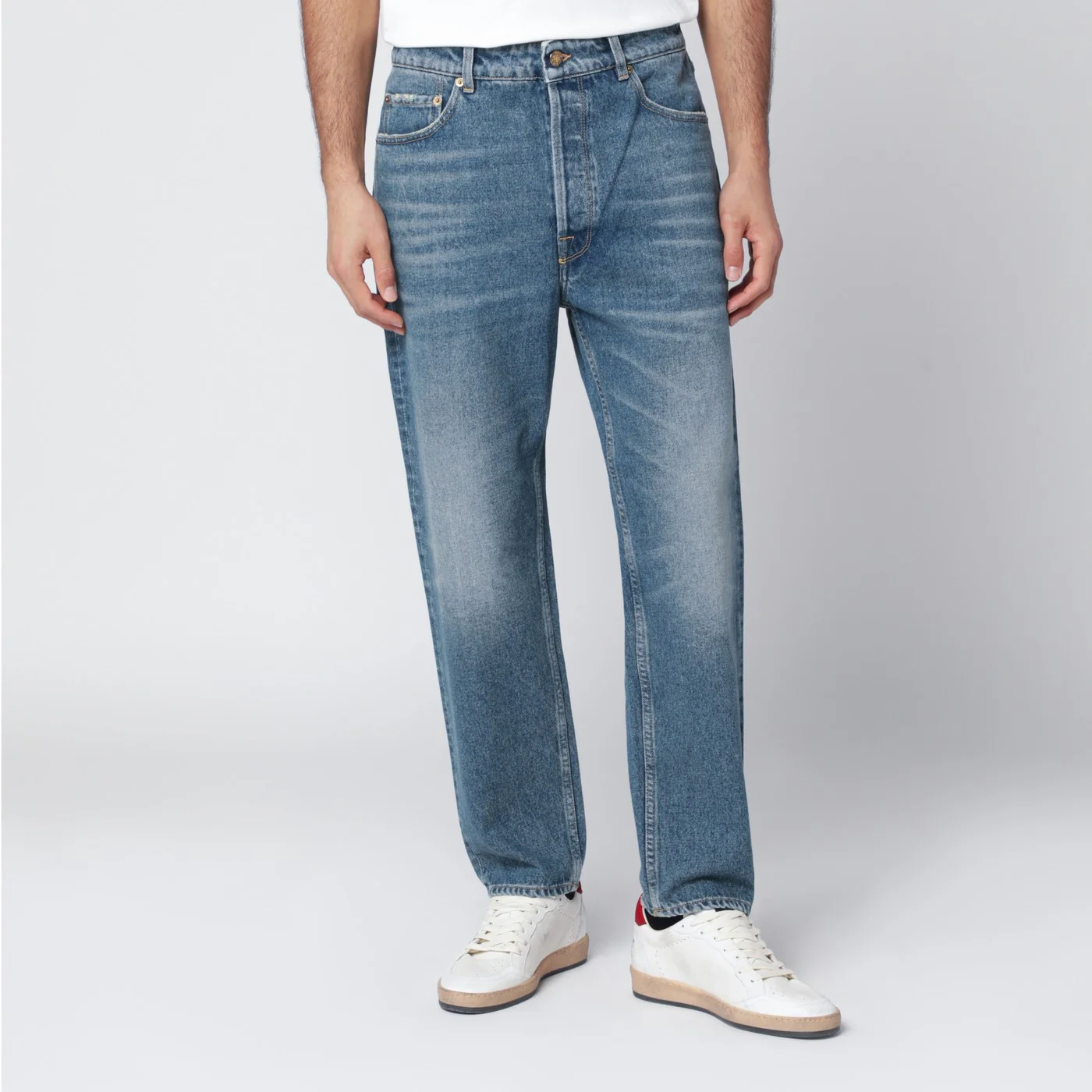 Golden Goose Washed-effect blue jeans