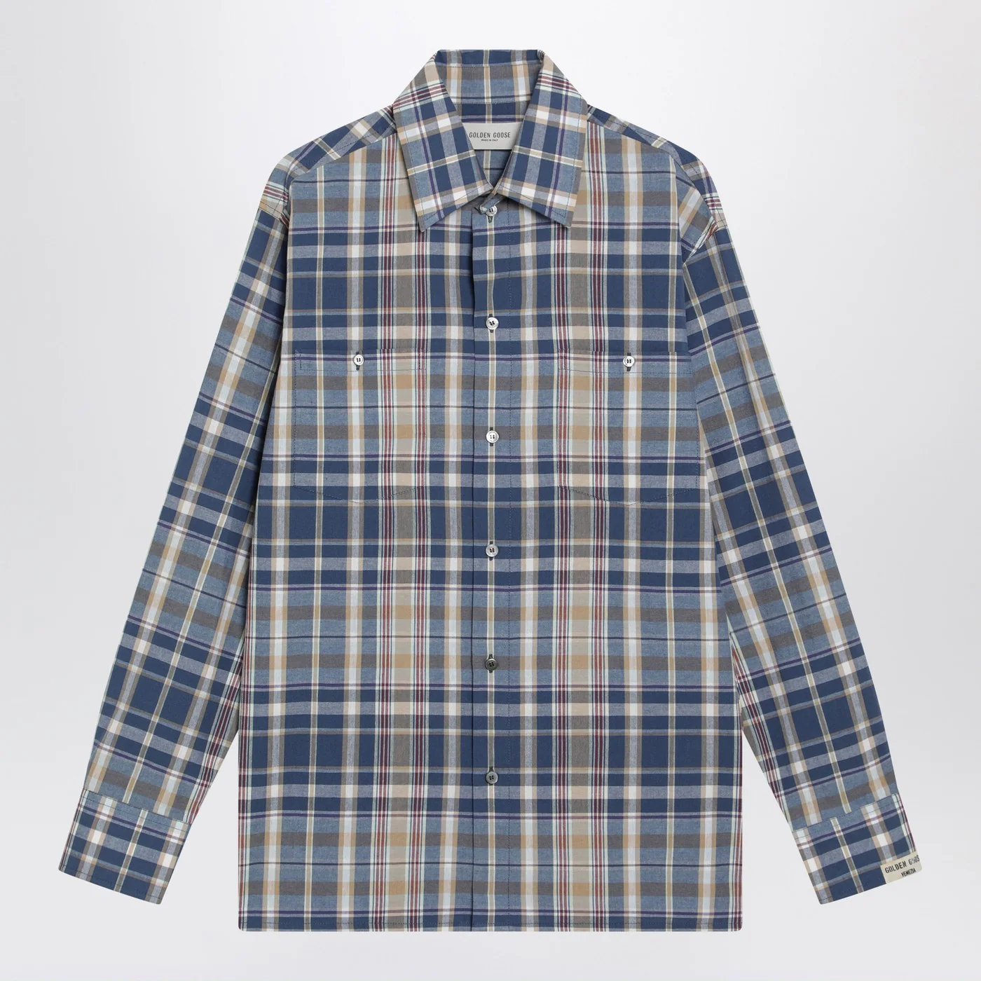 Golden Goose Indigo blue checked shirt