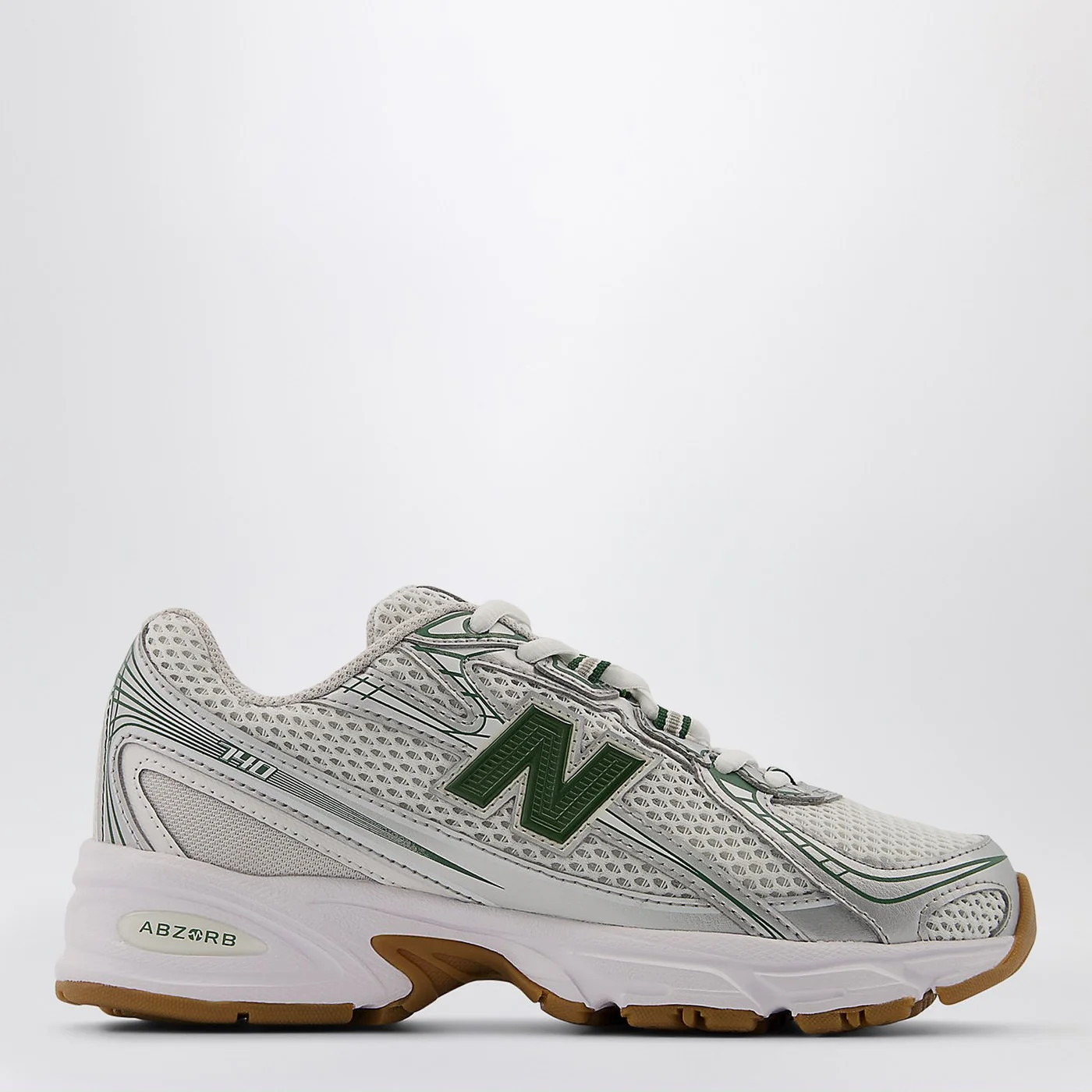 New Balance Sneaker 740 Bungee Silver Metalic/ Dark Alpine Green