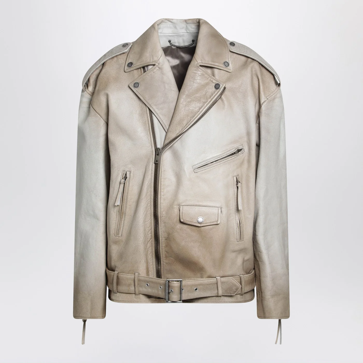 Golden Goose Beige leather Phoebe jacket