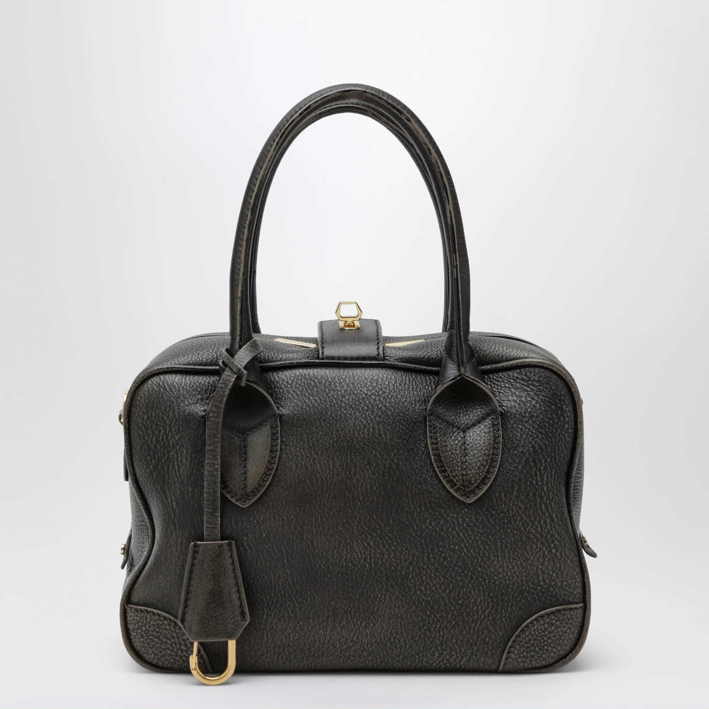 Golden Goose Vita bag in brown sheepskin with gold details