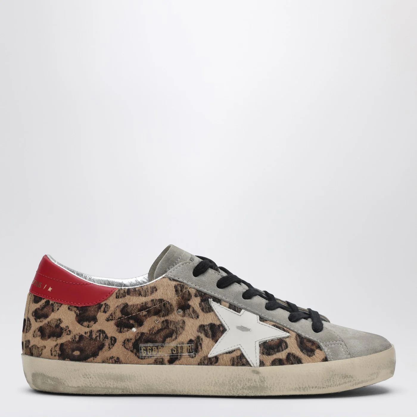 Golden Goose Super-star sneakers in leopard-print pony hair