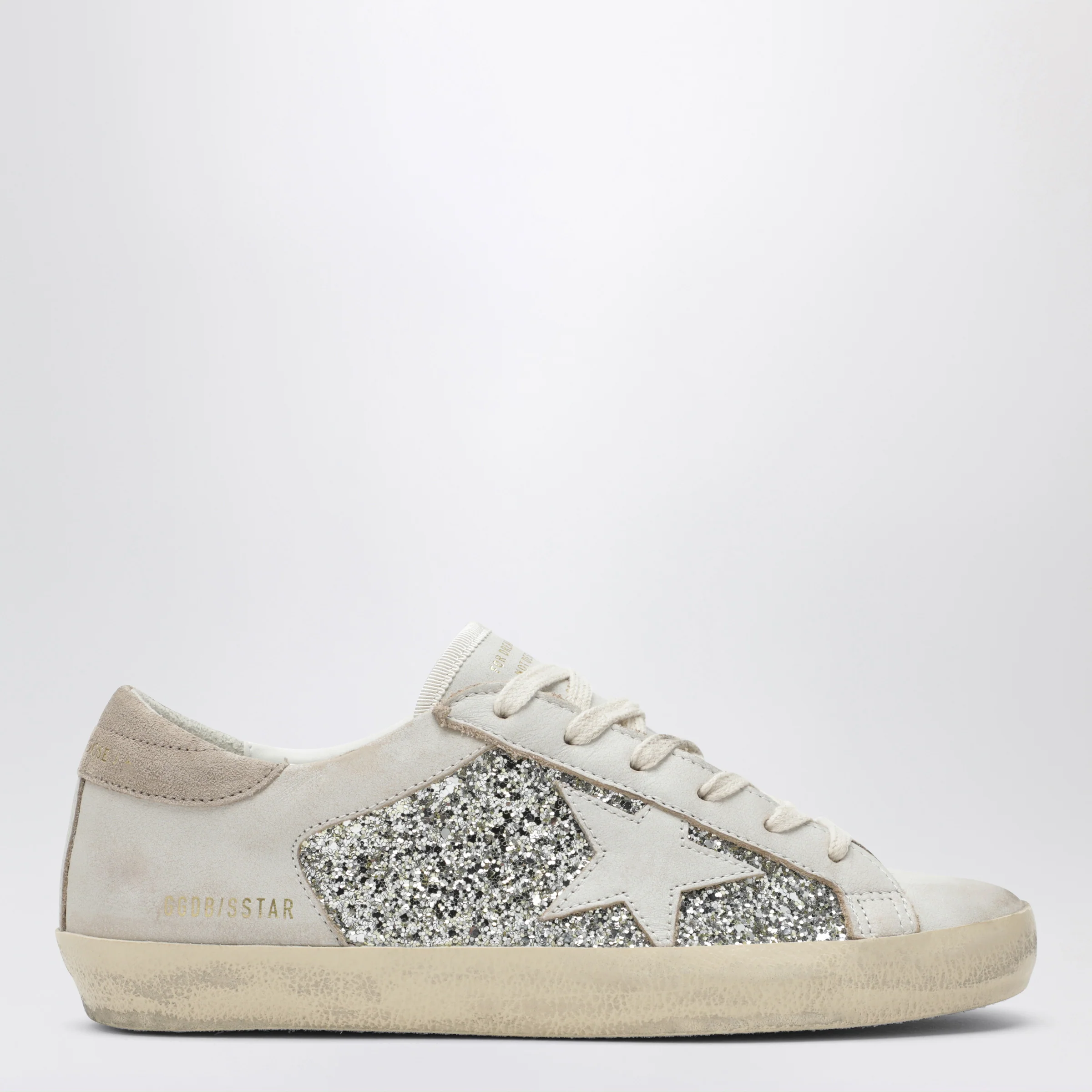 Golden Goose White/platinum glitter Super-Star sneakers