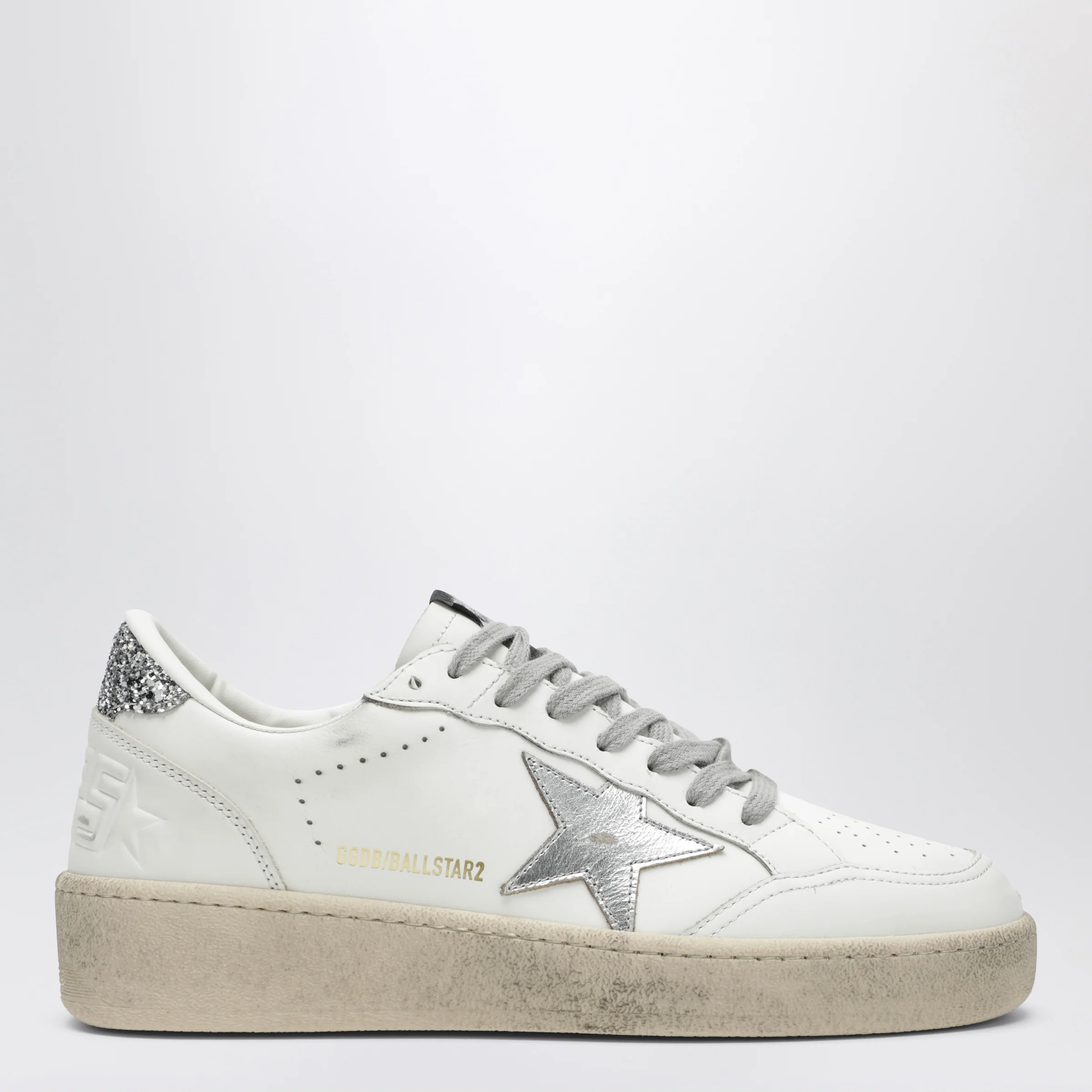 Golden Goose White/silver/platinum glitter Ball Star sneakers