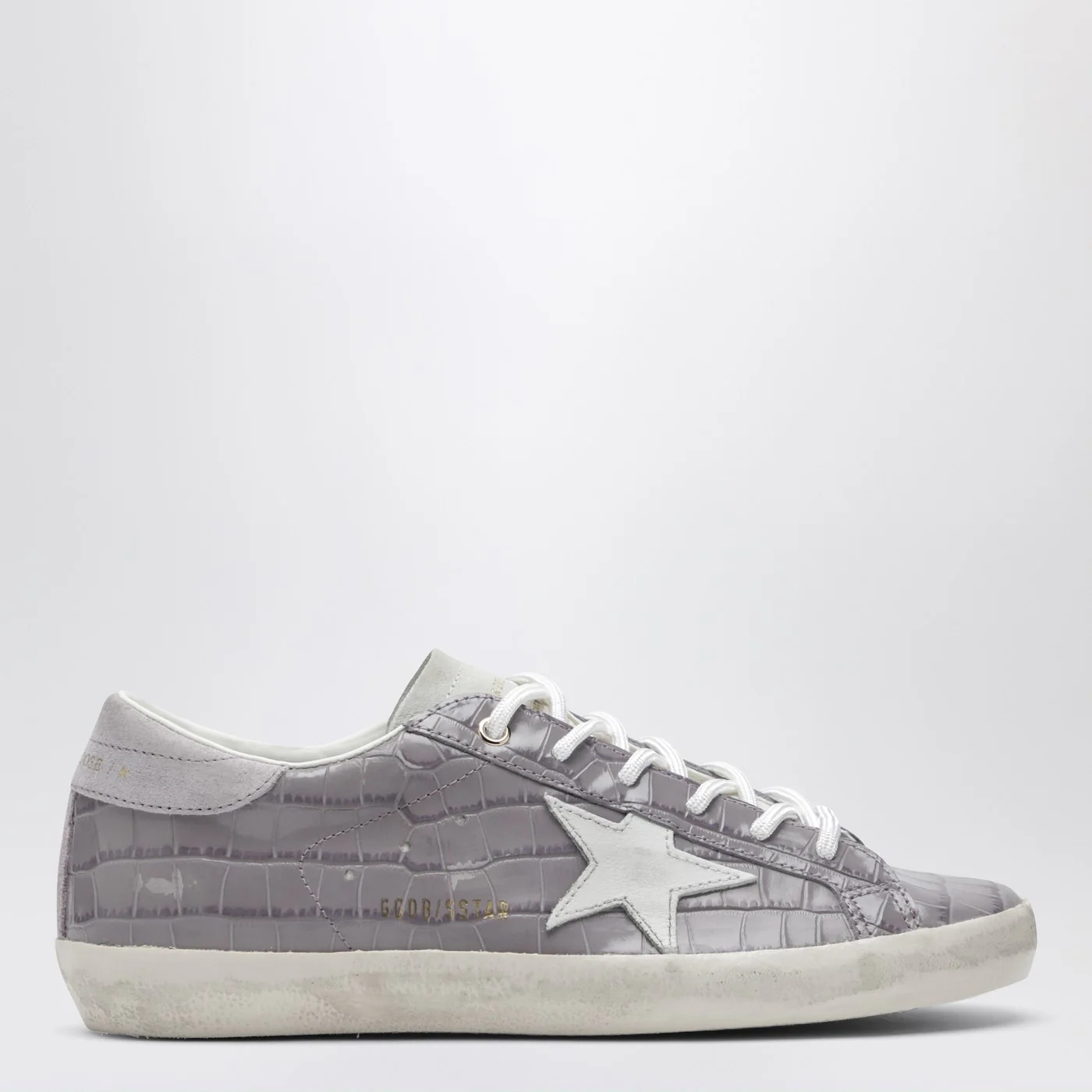 Golden Goose Super-star sneakers lilac crocodile-effect leather