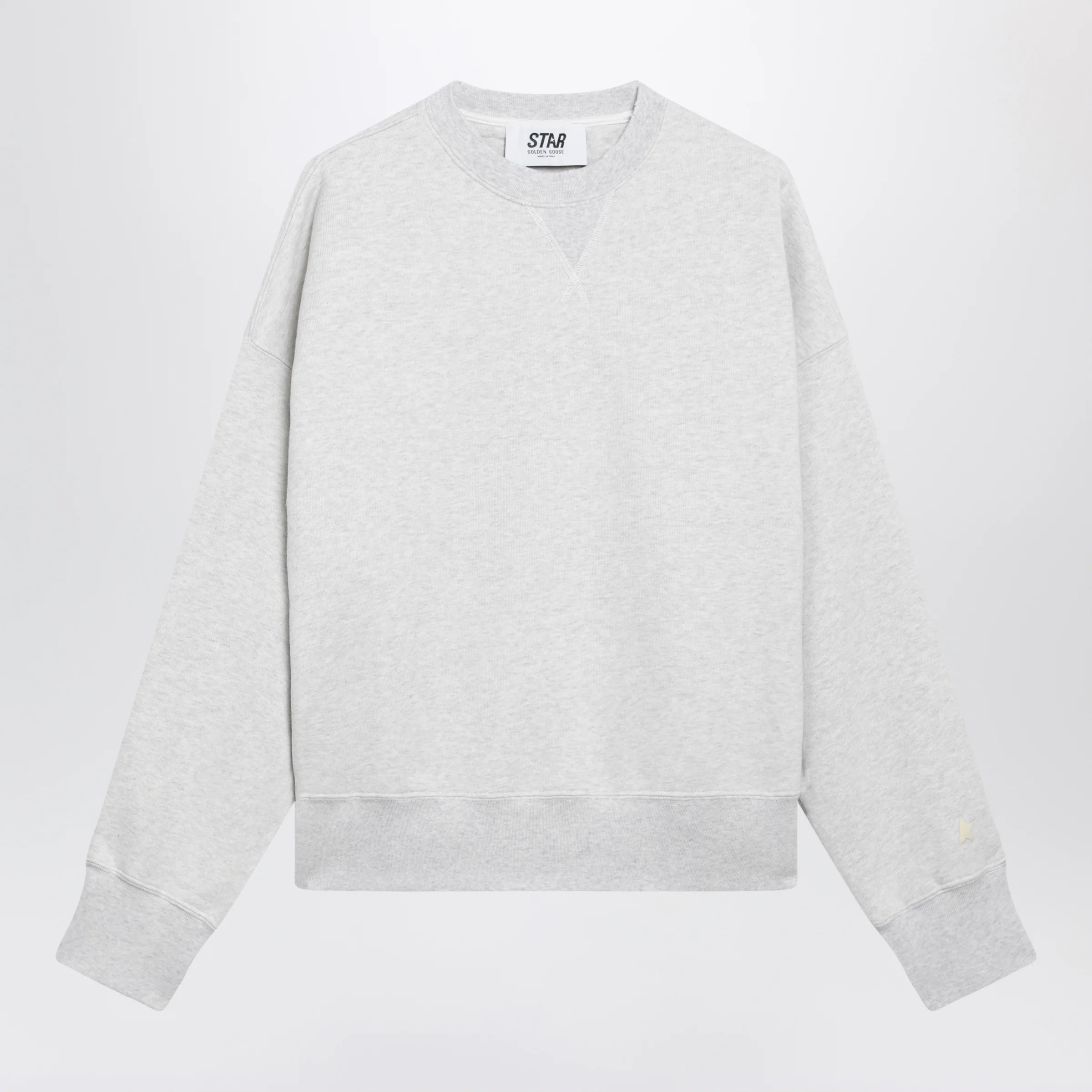 Golden Goose Women's Star cropped oversized cotton hoodie in grey