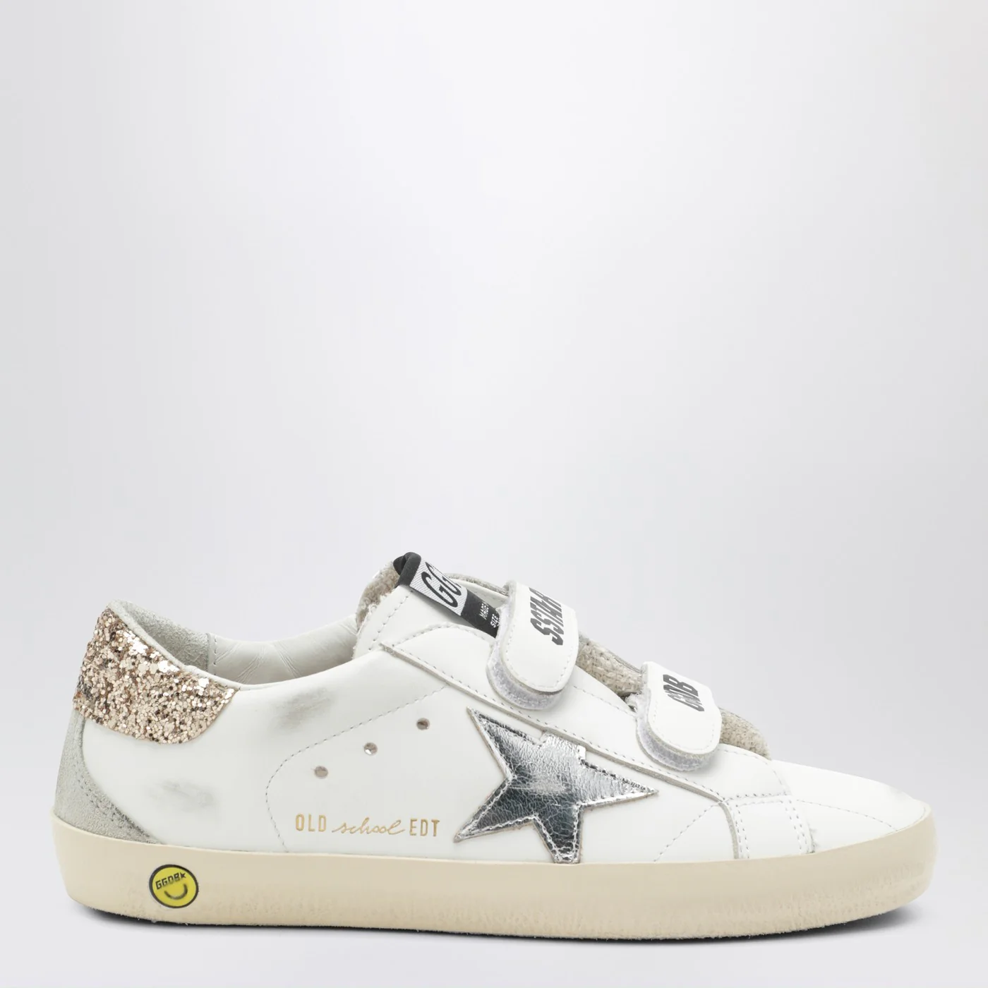 Golden Goose Old School sneakers in white with glitter star
