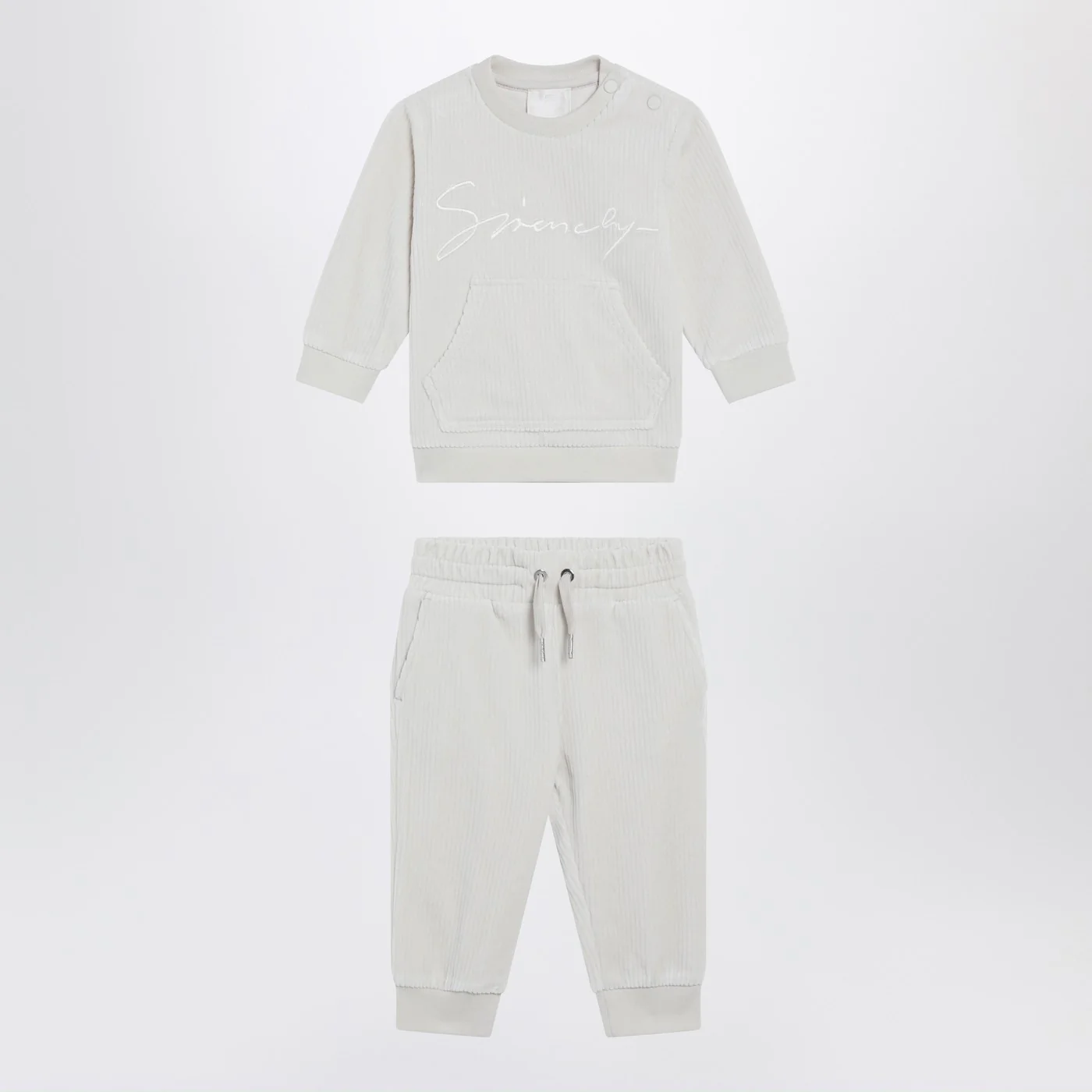 Givenchy White velvet two-piece outfit