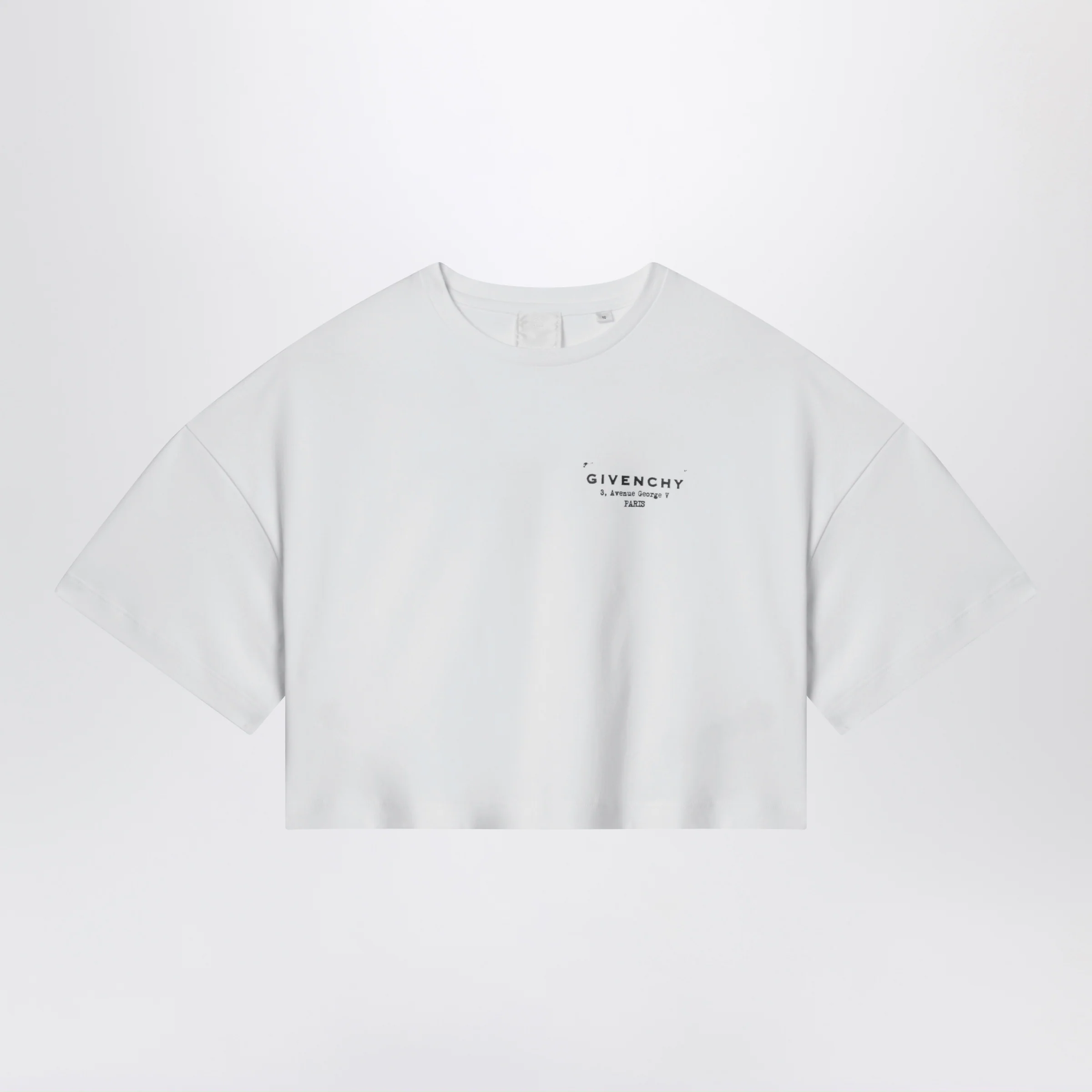 Givenchy White cropped T-shirt with logo print