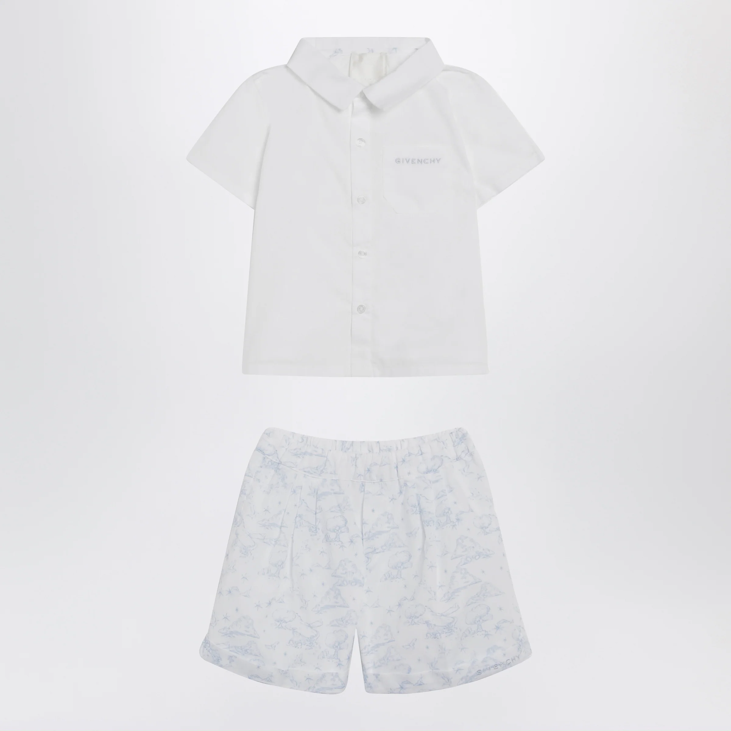 Givenchy White/light blue cotton two-piece set