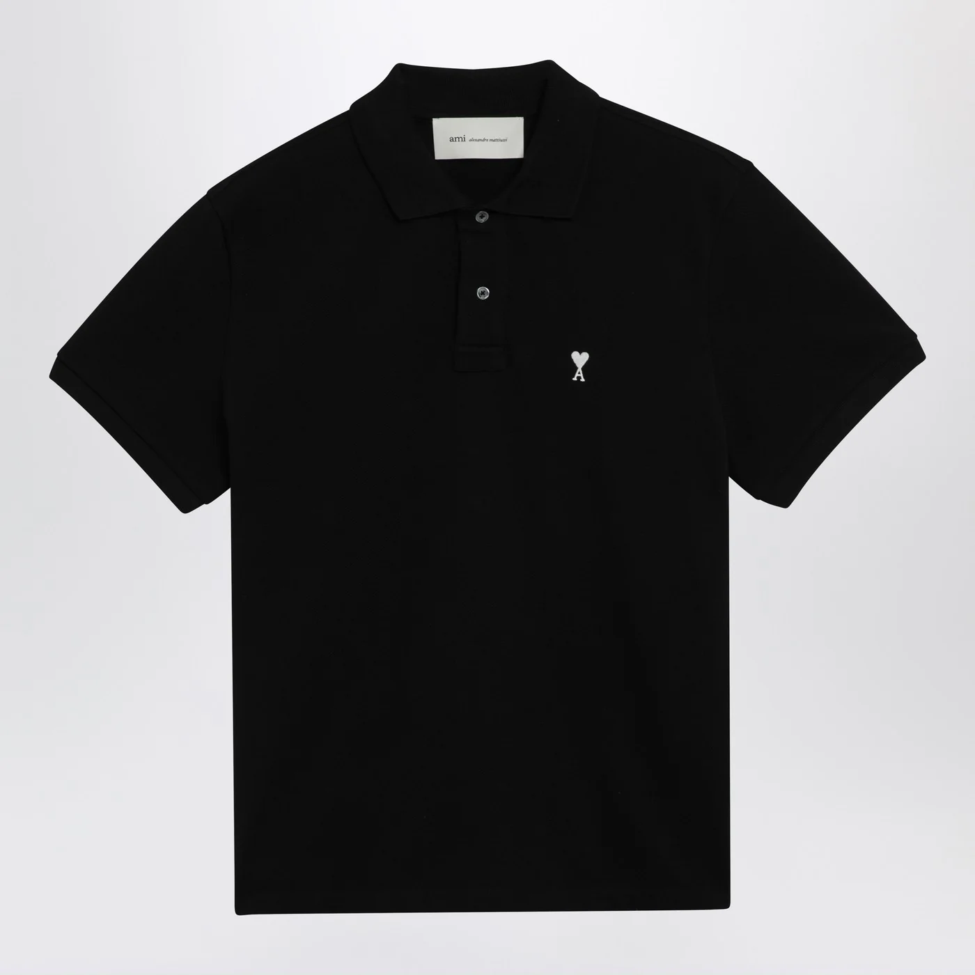 Ami Paris Black Ami De Coeur polo