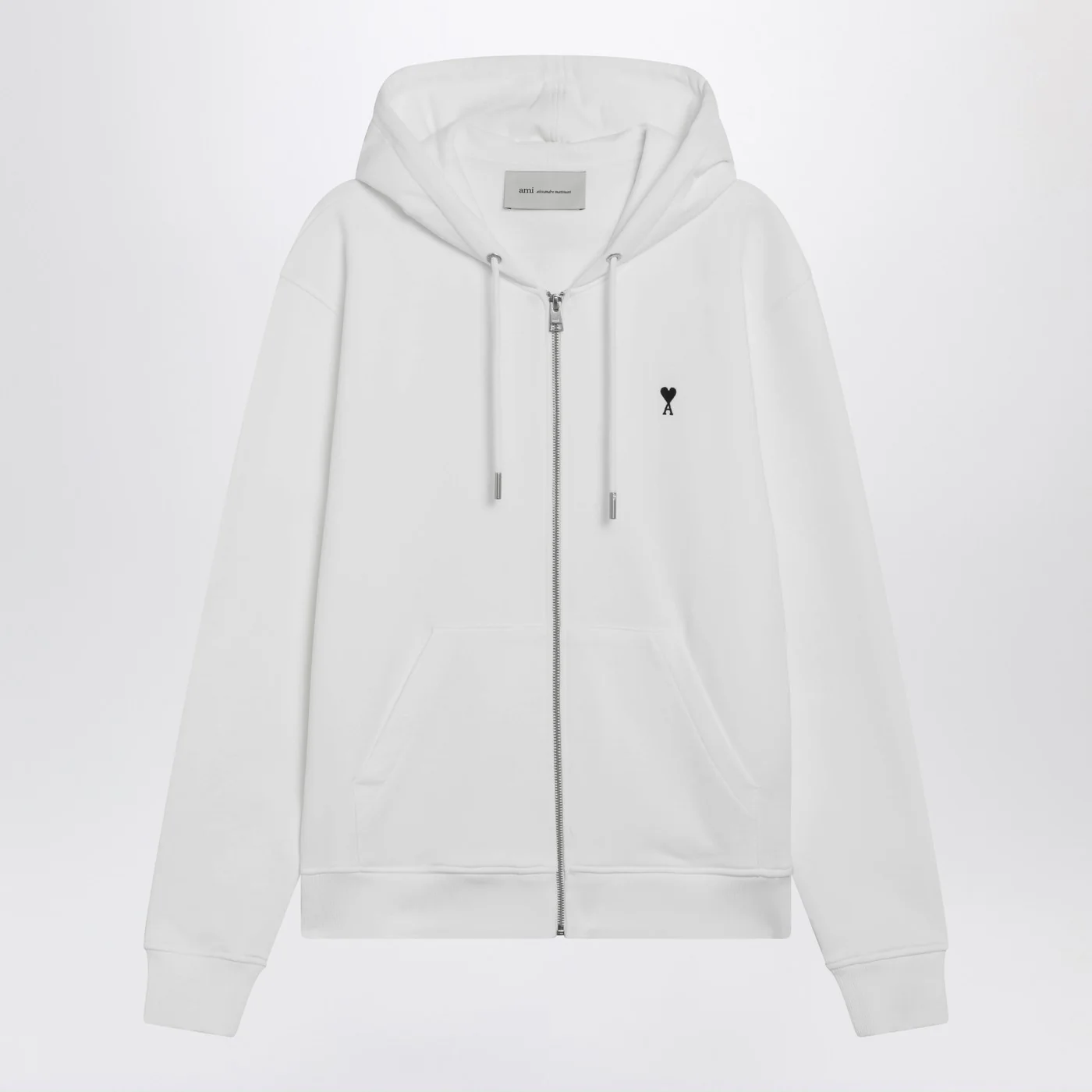 Ami Paris Ami De Coeur zip-up sweatshirt white