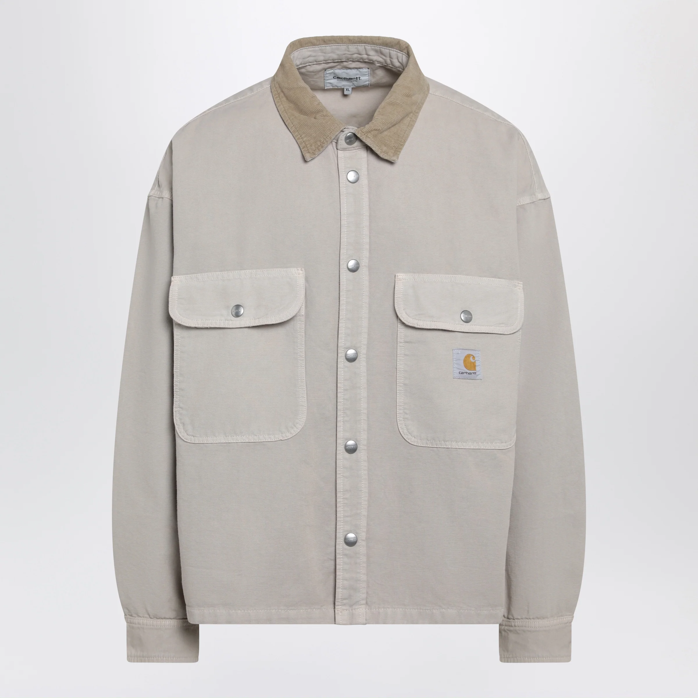 Carhartt WIP Prescott shirt jacket in cotton canvas beige
