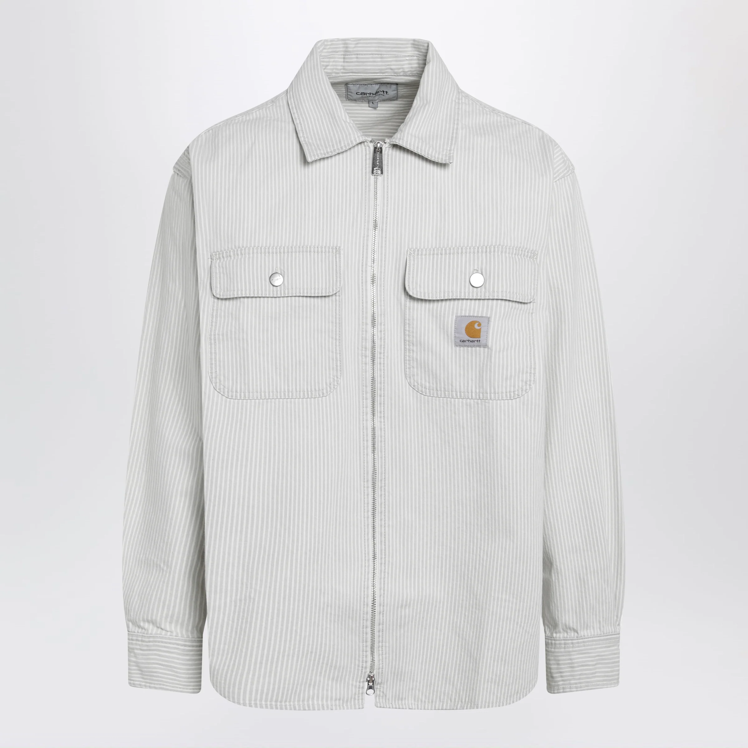 Carhartt WIP Mercer striped cotton shirt jacket in white