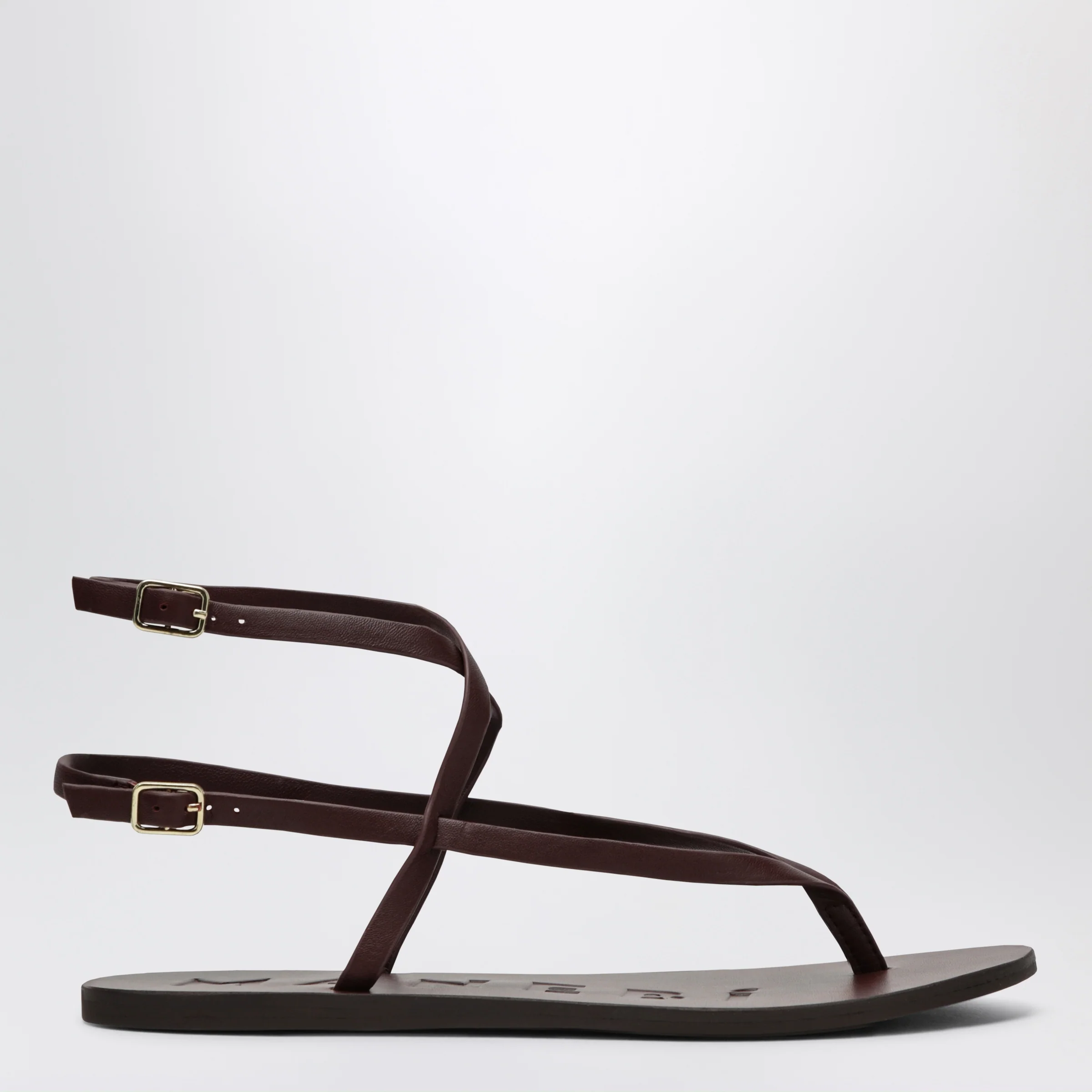 Manebí Burgundy thong sandals