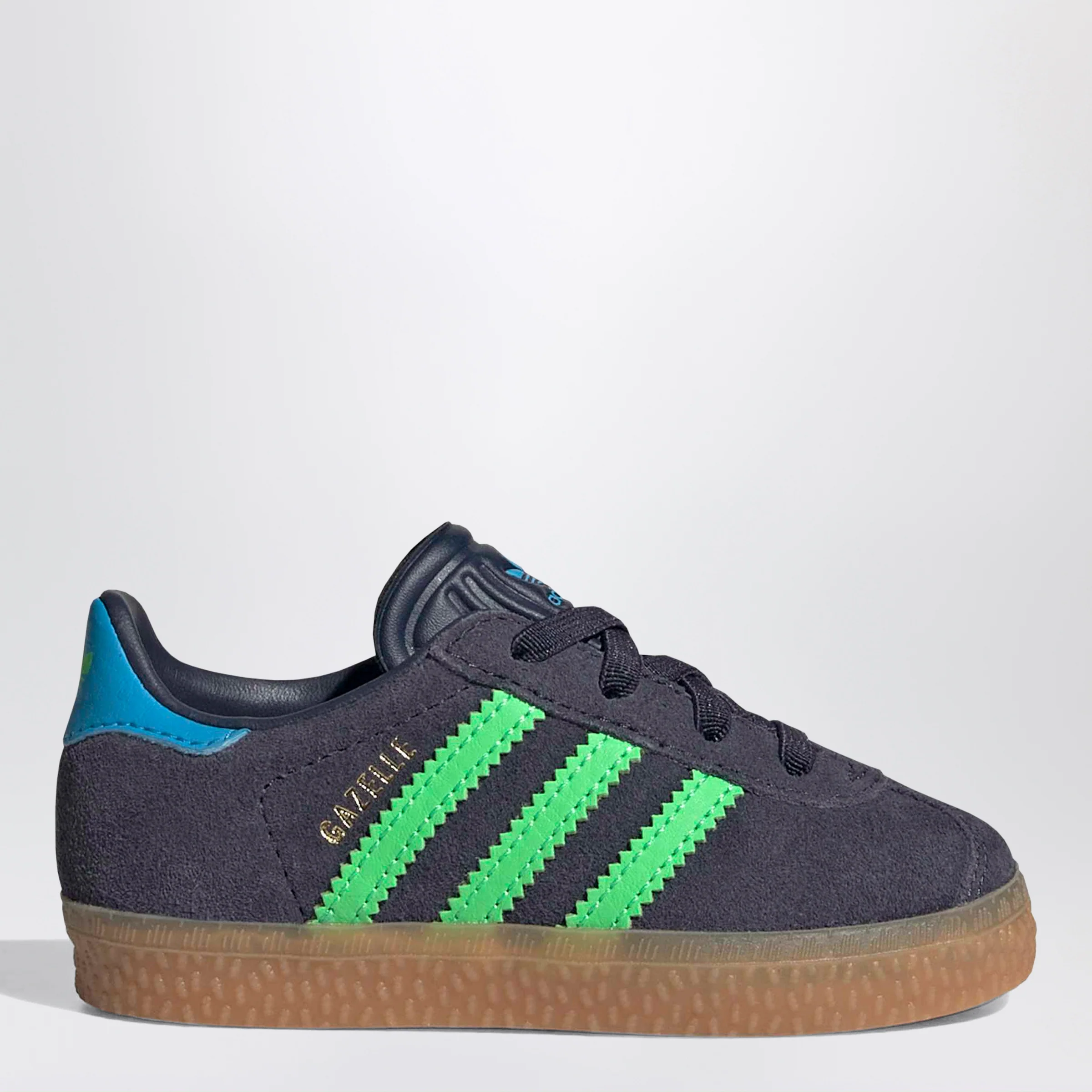 adidas Originals Blue/green Gazelle trainers with elastic laces
