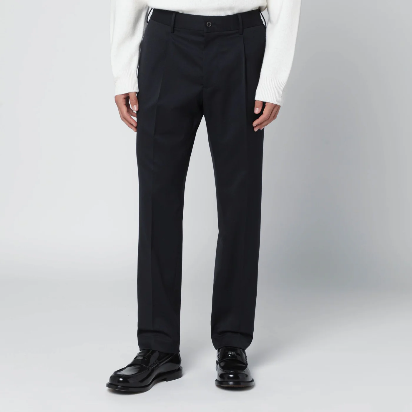 Santaniello Blue wool blend trousers