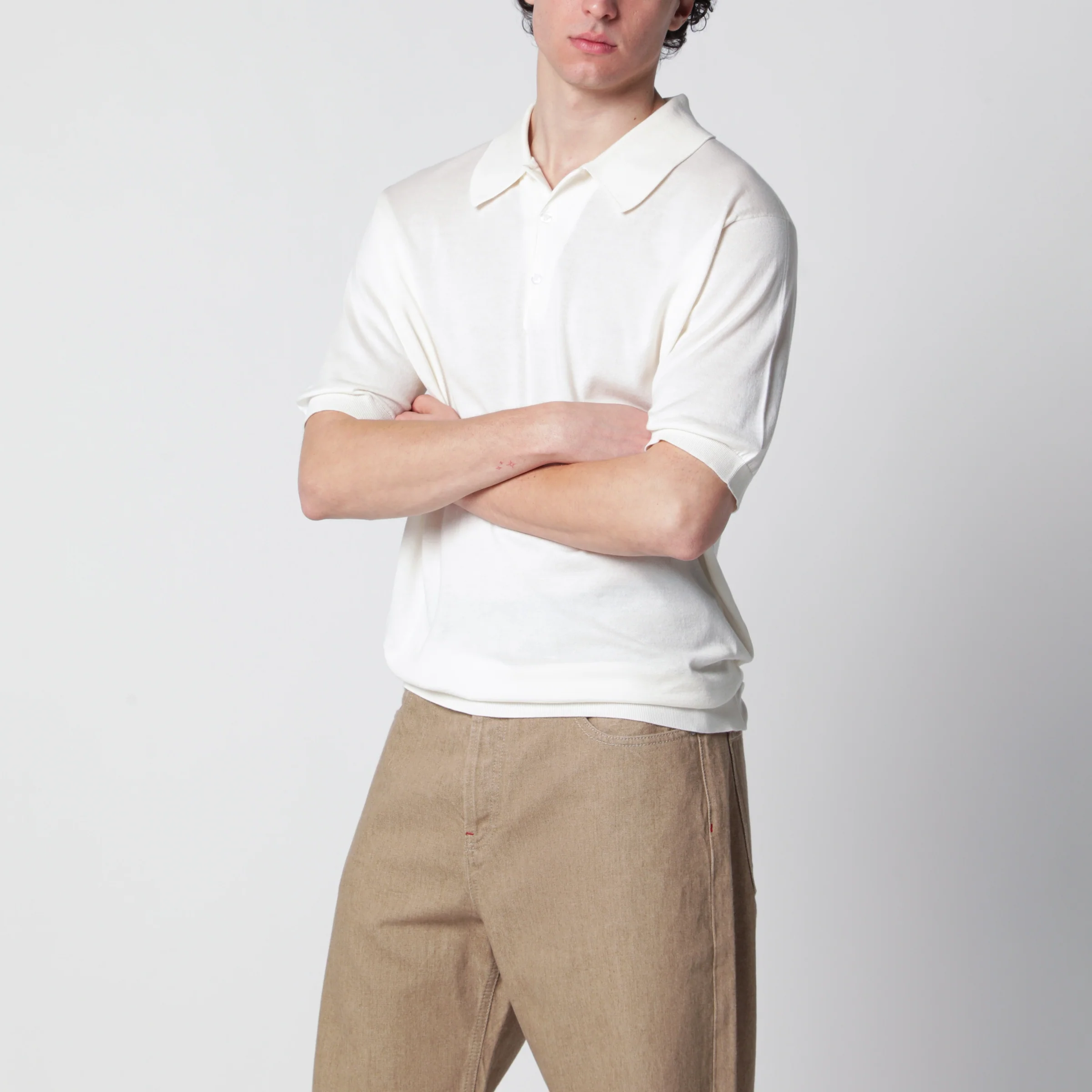 JOHN SMEDLEY Isis white cotton polo shirt