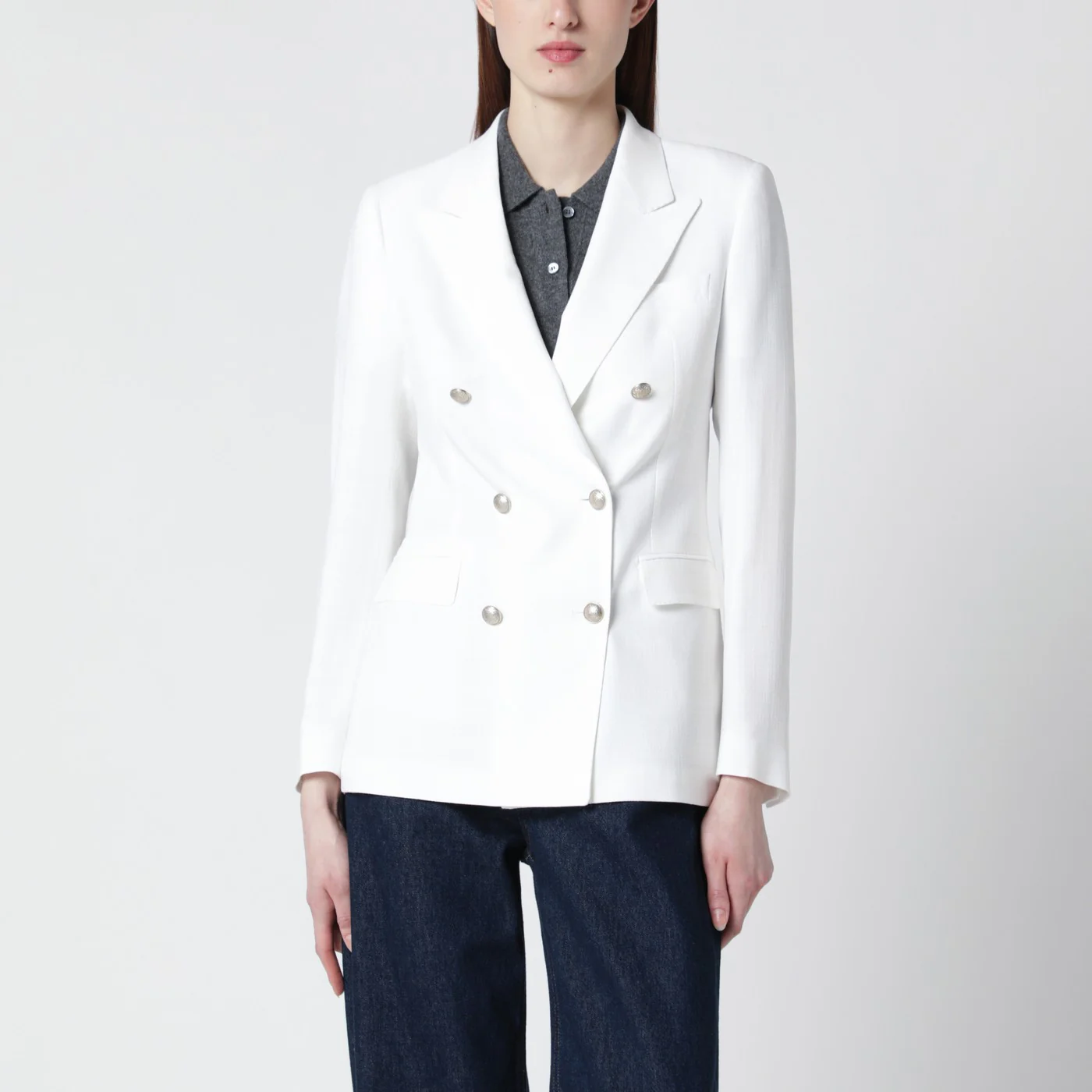 Tagliatore White double-breasted jacket