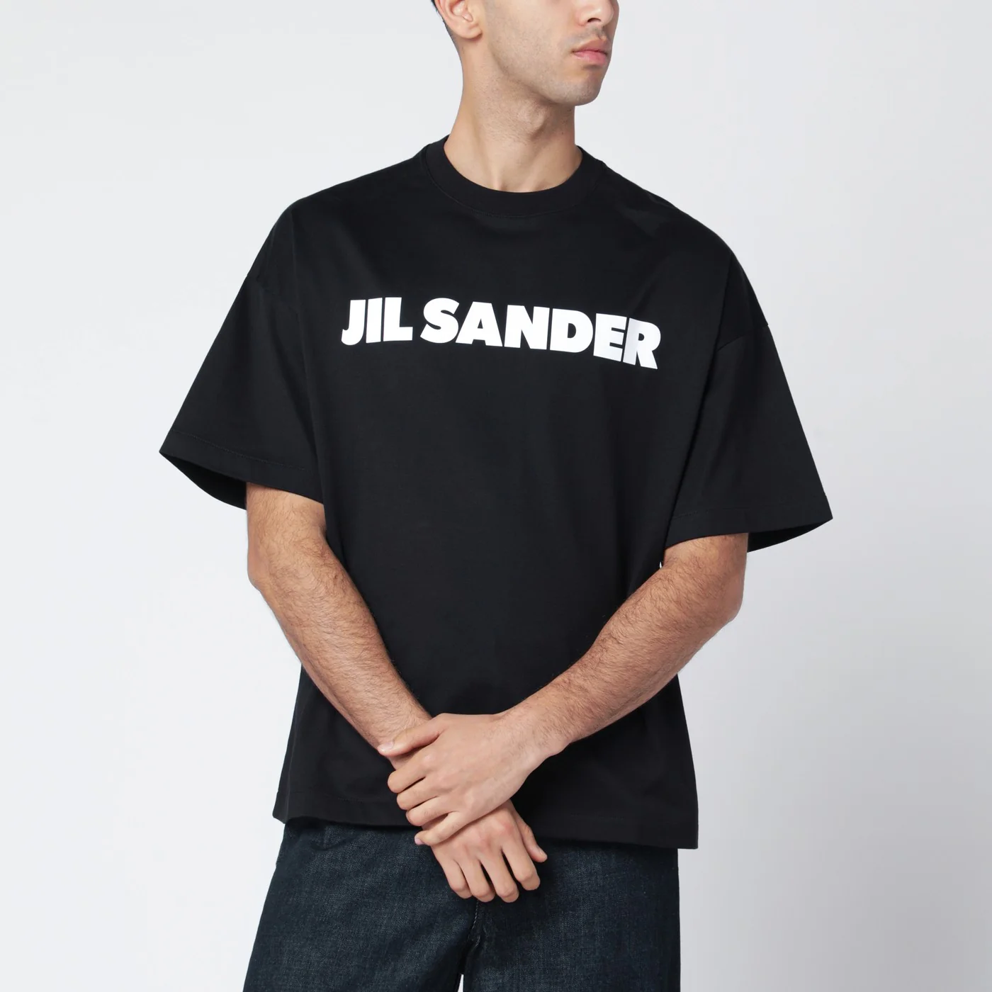 Jil Sander Black boxy T-shirt with logo