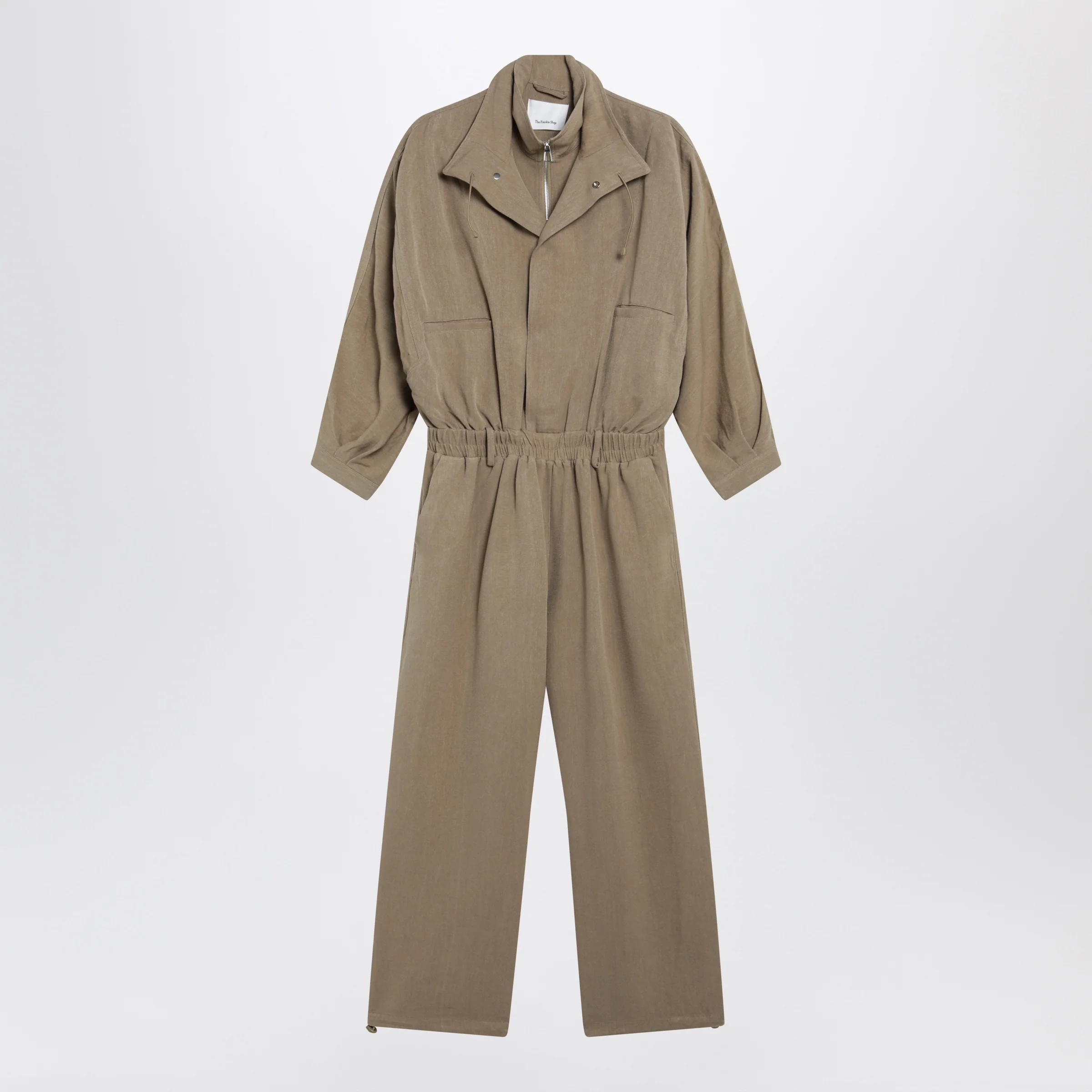 The Frankie Shop Camel Marvin jumpsuit in linen blend