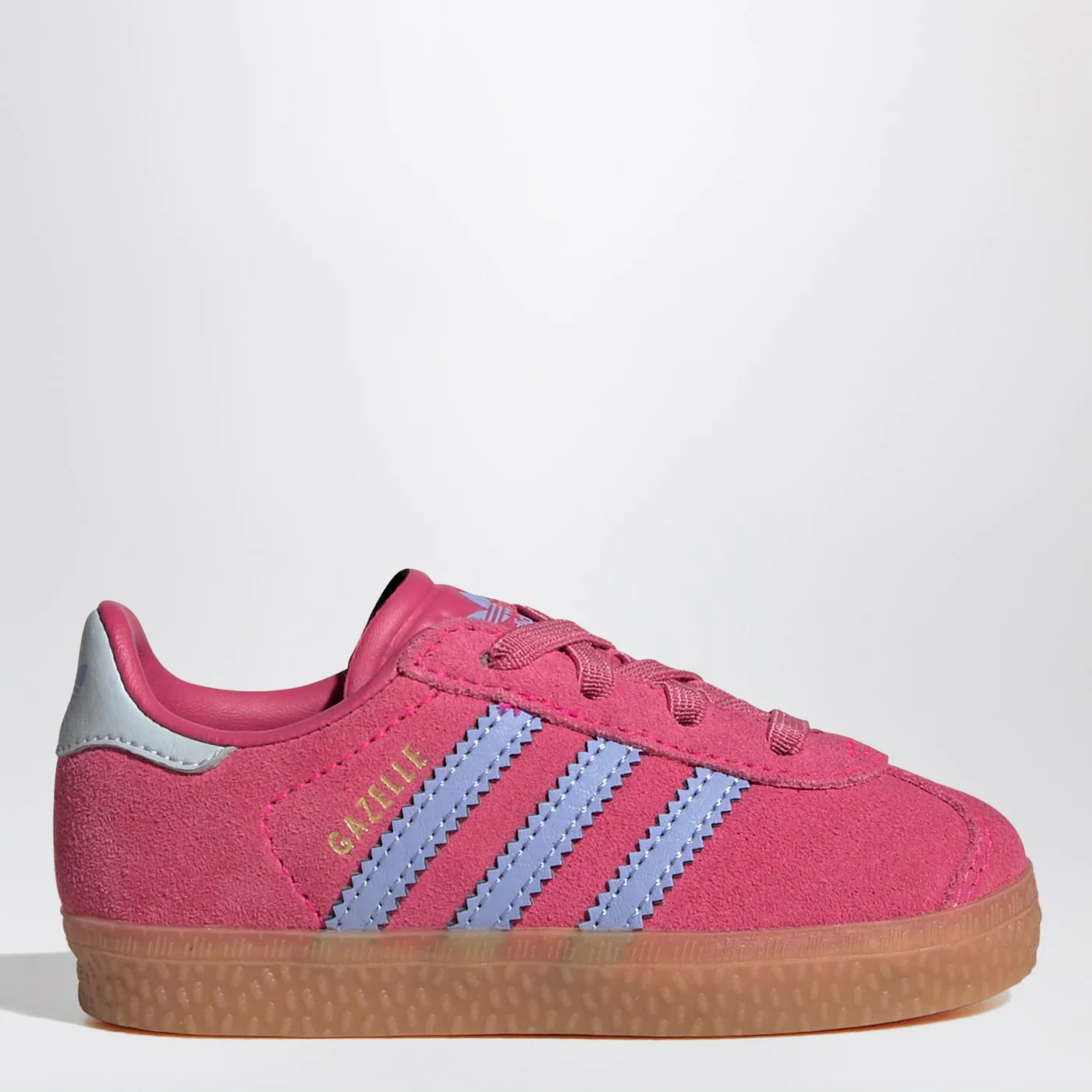 adidas Originals Elastic Gazelle Sneakers in Shock Pink/Blue Spark/Halo Blue