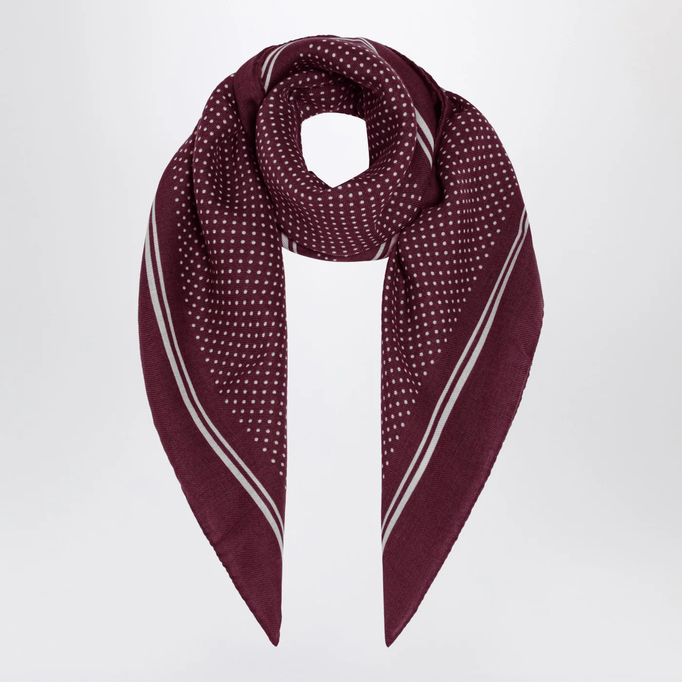 Destin Dark burgundy wool polka-dot bandana
