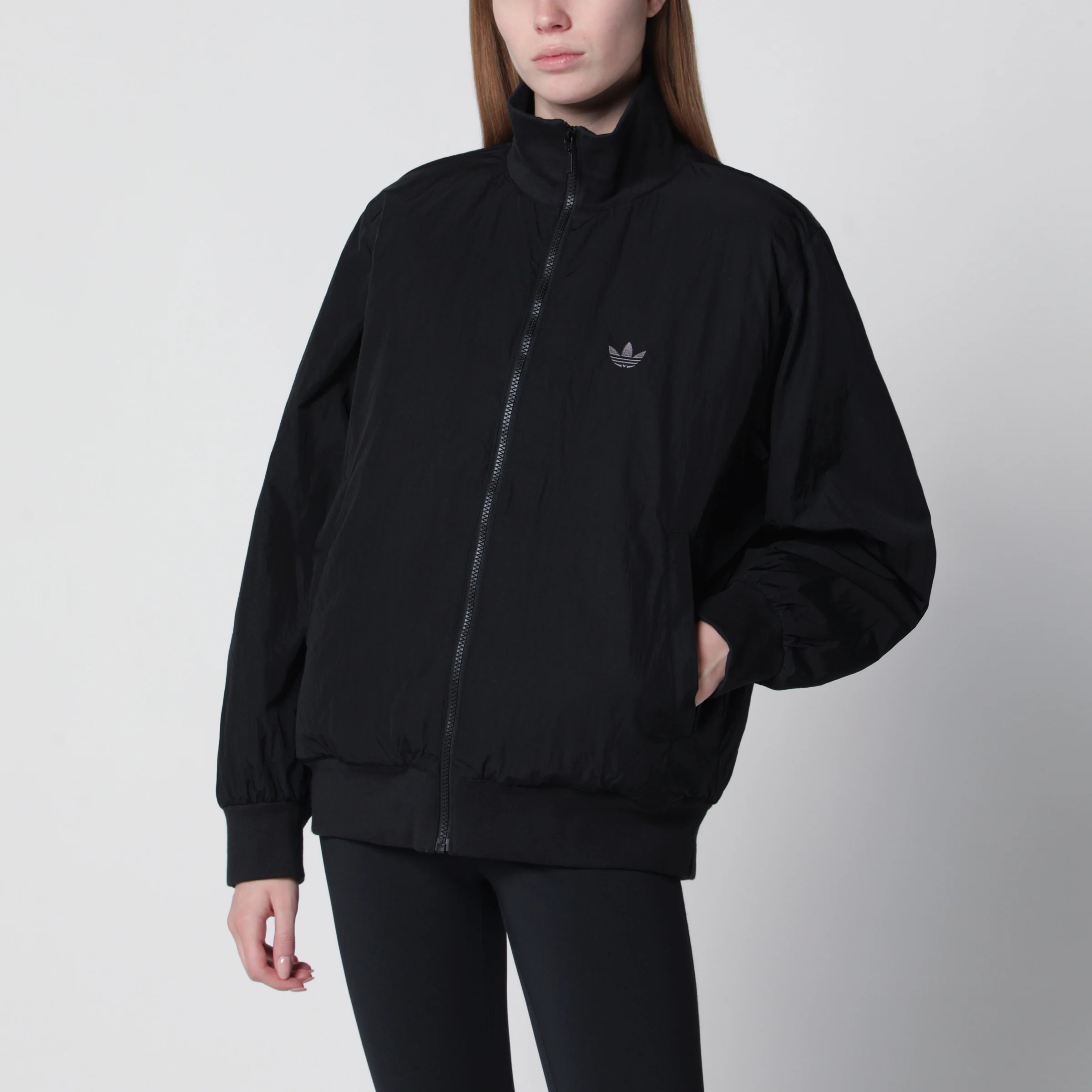 adidas Originals Oversize Nylon oversized bomber jacket in black nylon