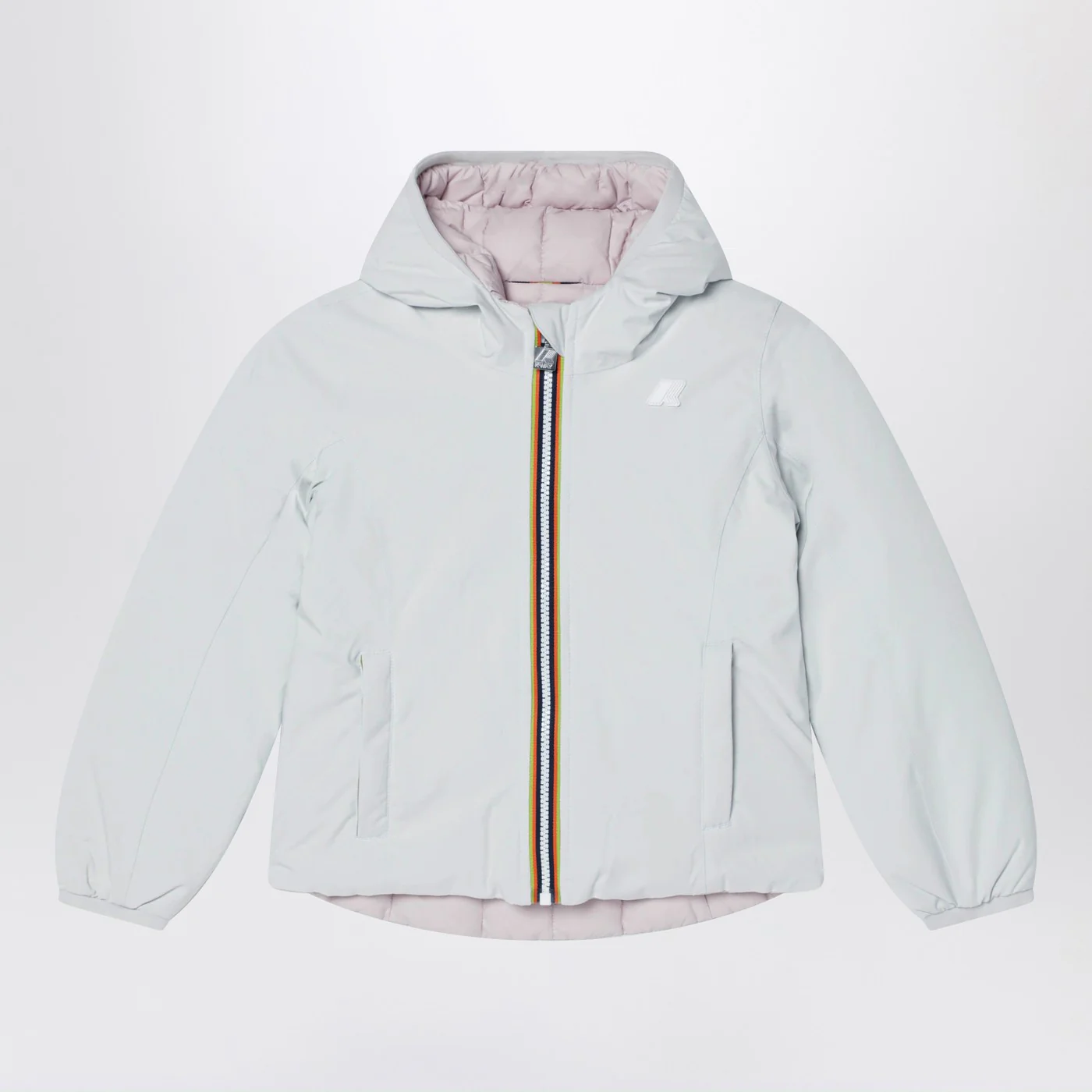 K-Way Reversible Lily Thermo jacket in gardenia white/pink