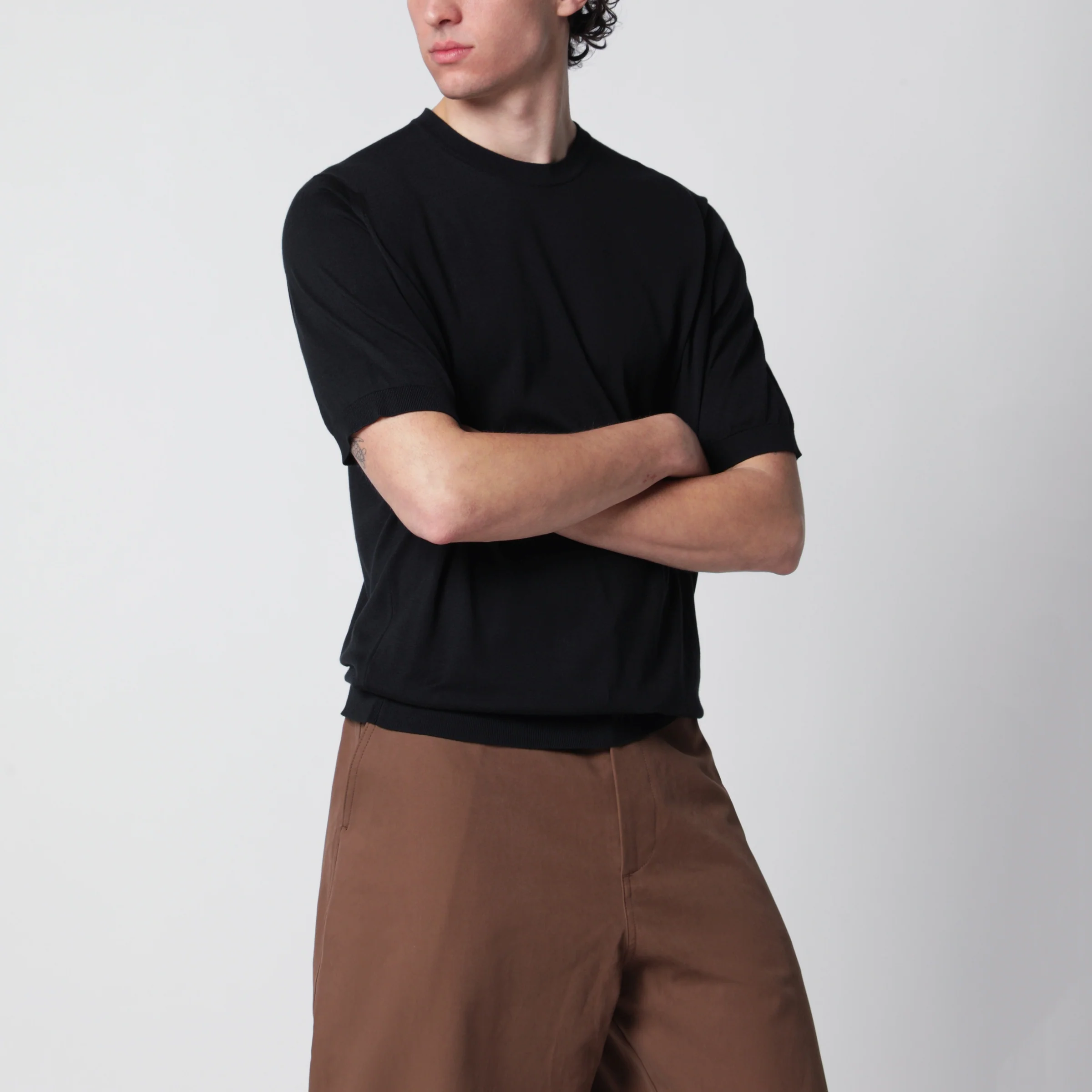 JOHN SMEDLEY Kempton black cotton sweater