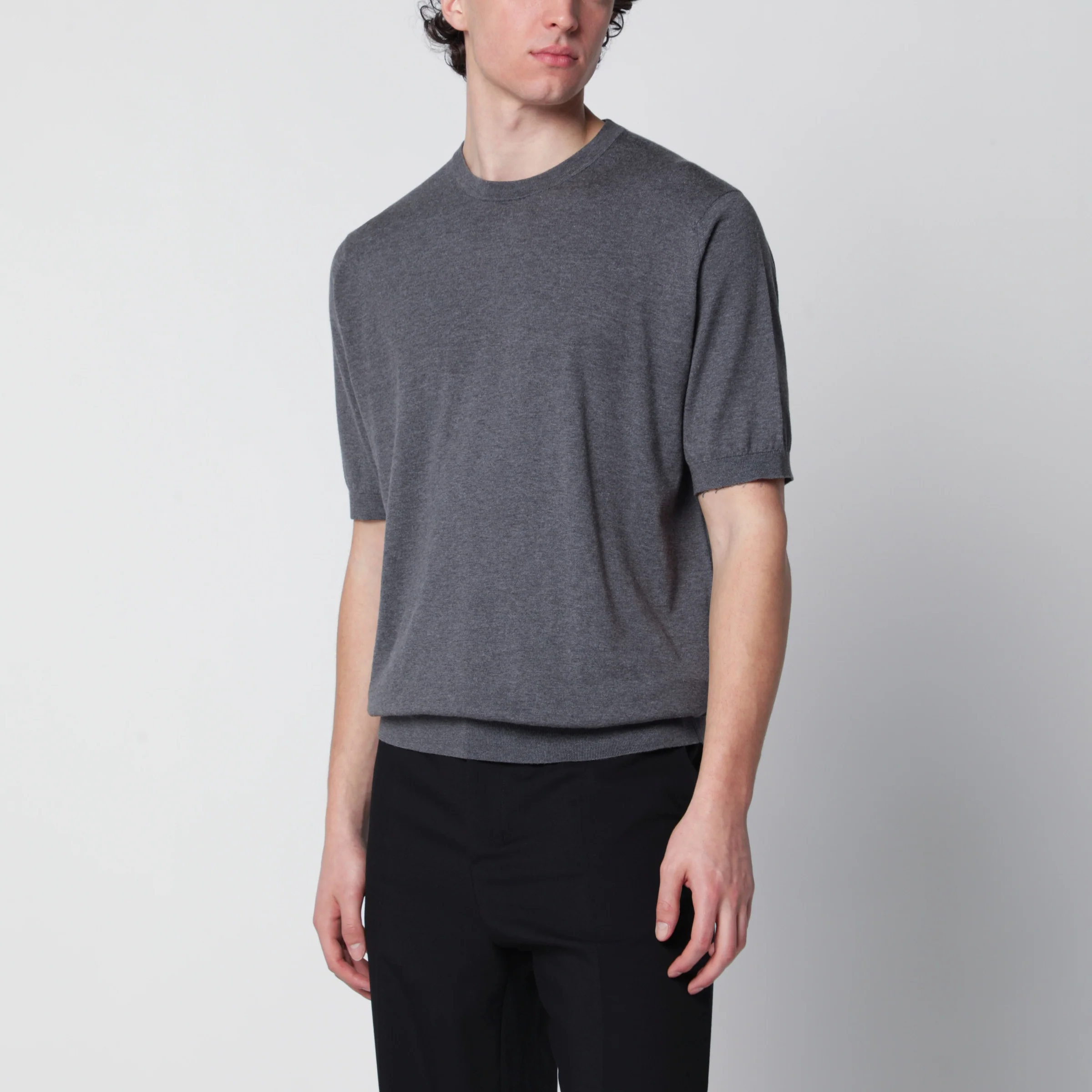 JOHN SMEDLEY Kempton grey cotton sweater