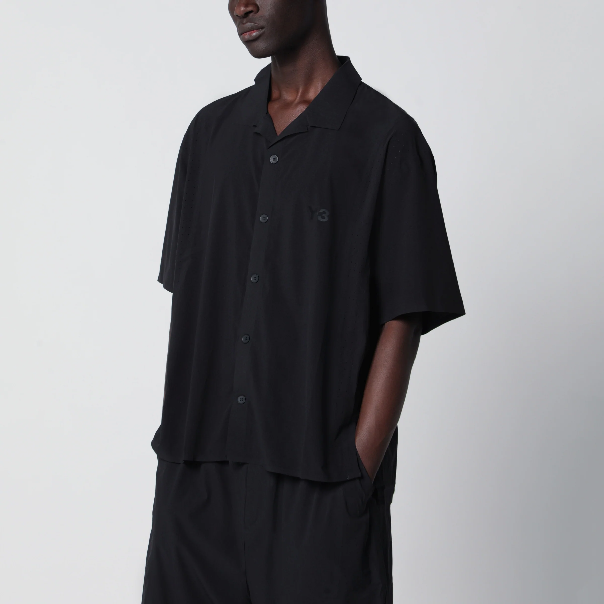 adidas Y-3 Ultralight Woven loose-fit shirt in black