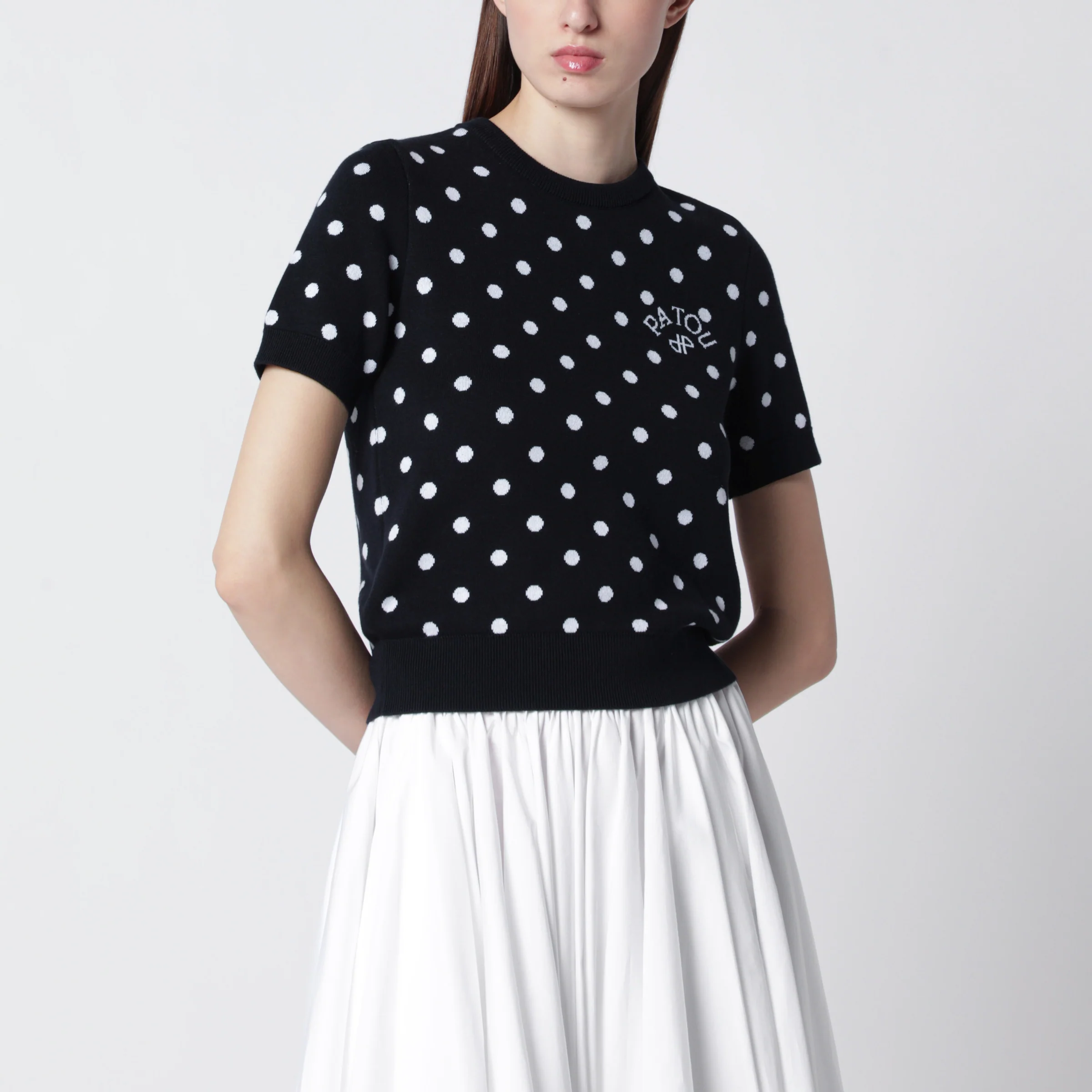 Patou Polka-dot T-shirt in eco-responsible cotton blend