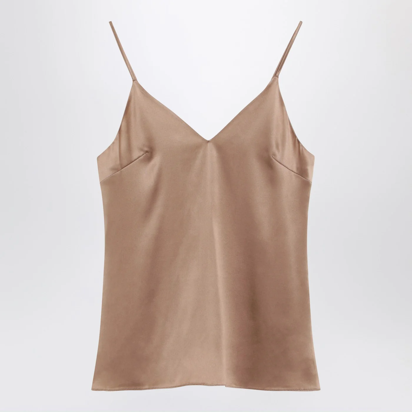 Brunello Cucinelli Light beige silk-blend tank top