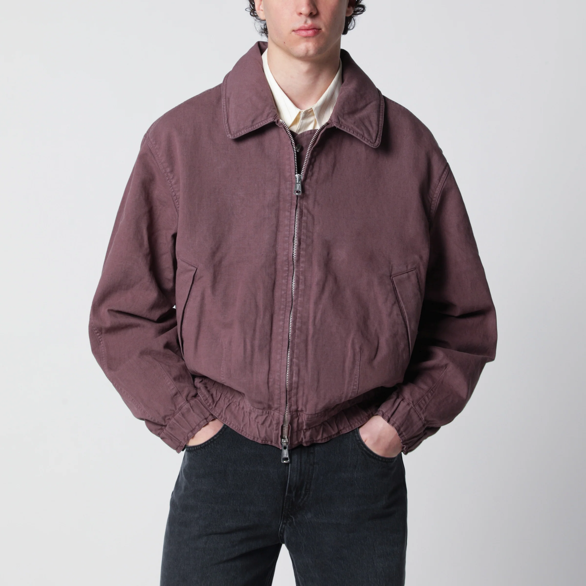 Our Legacy Command jacket in pink cotton and linen blend