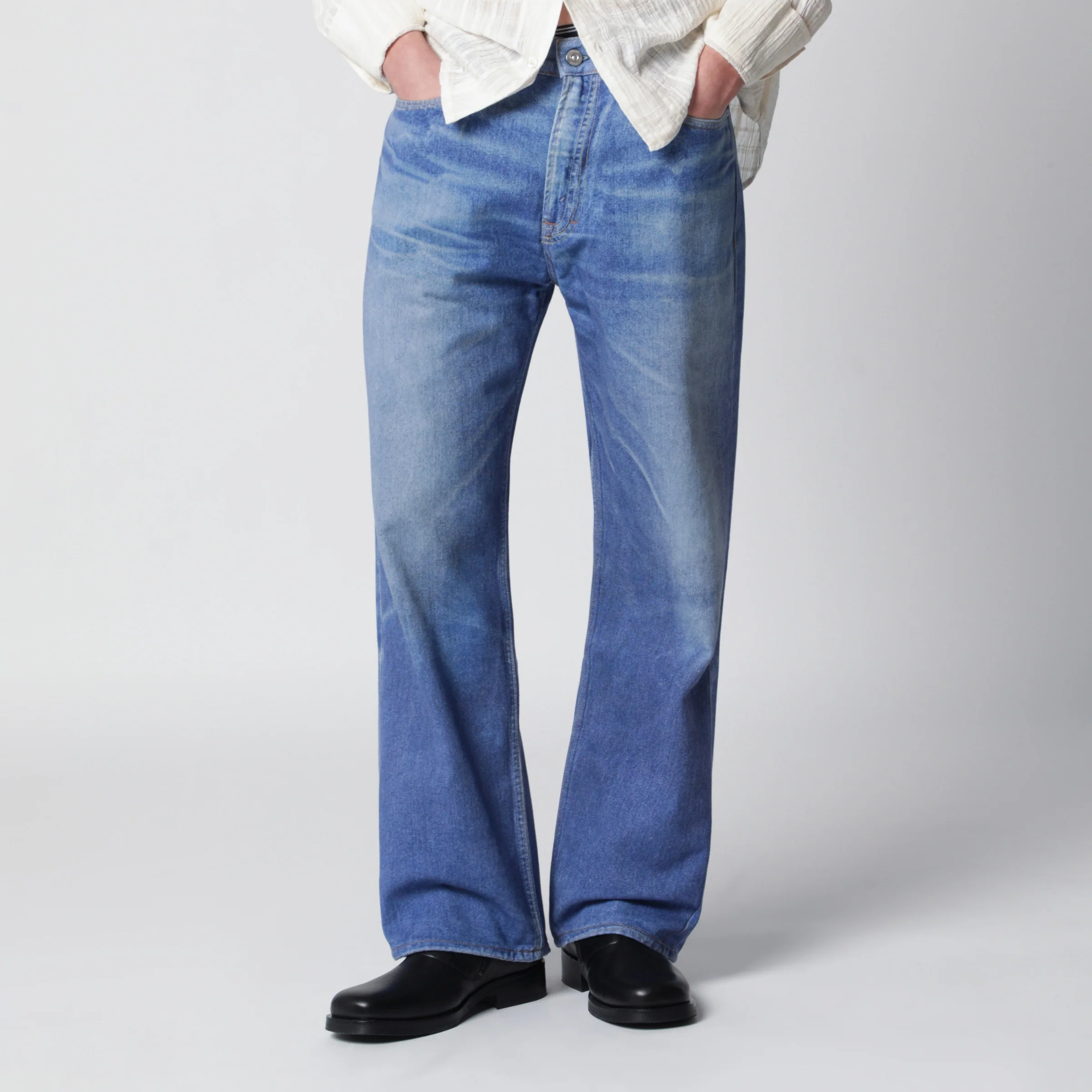 Our Legacy Jeans Third Cut in Digital Blue Aurora Print