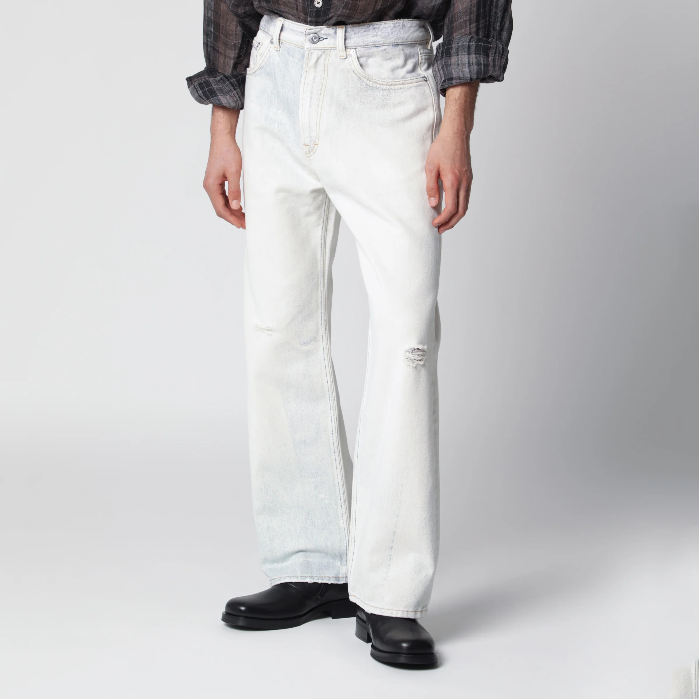 Our Legacy Third Cut relaxed-fit jeans in beige cotton denim