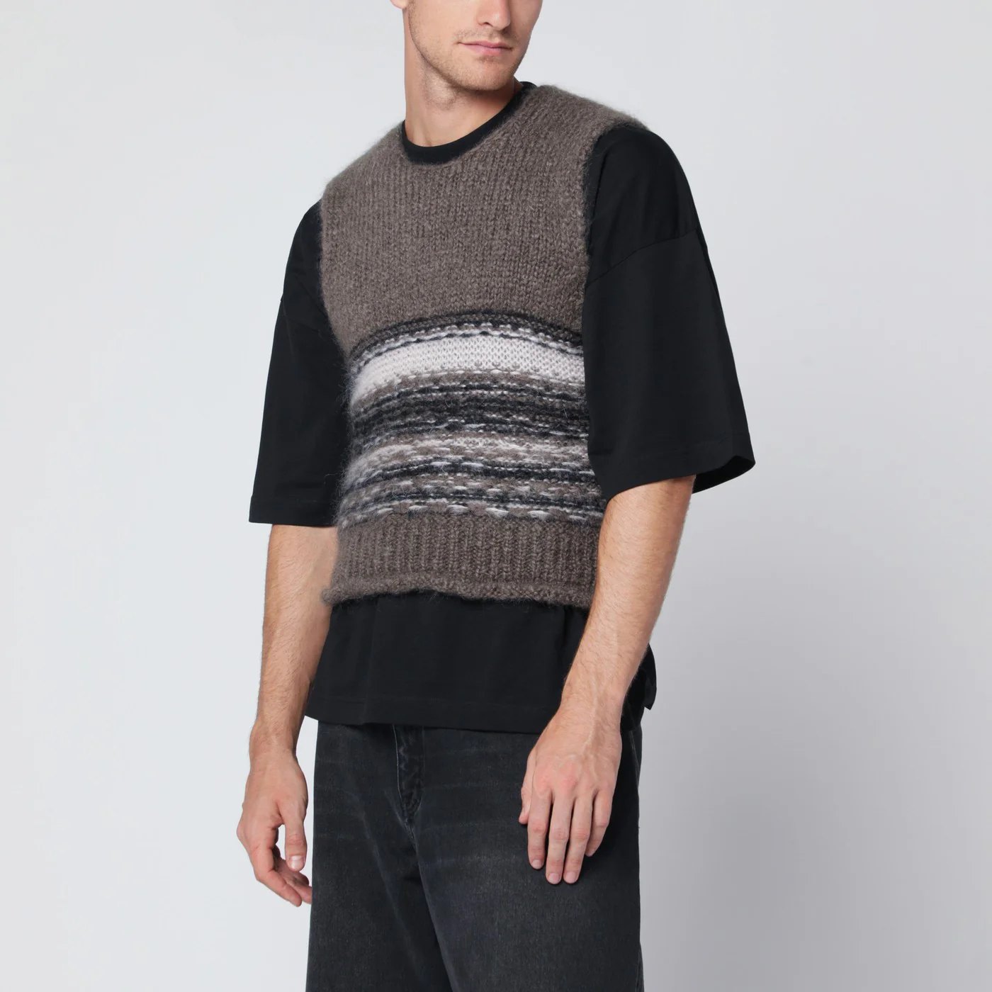 Our Legacy Brown mohair and wool waistcoat