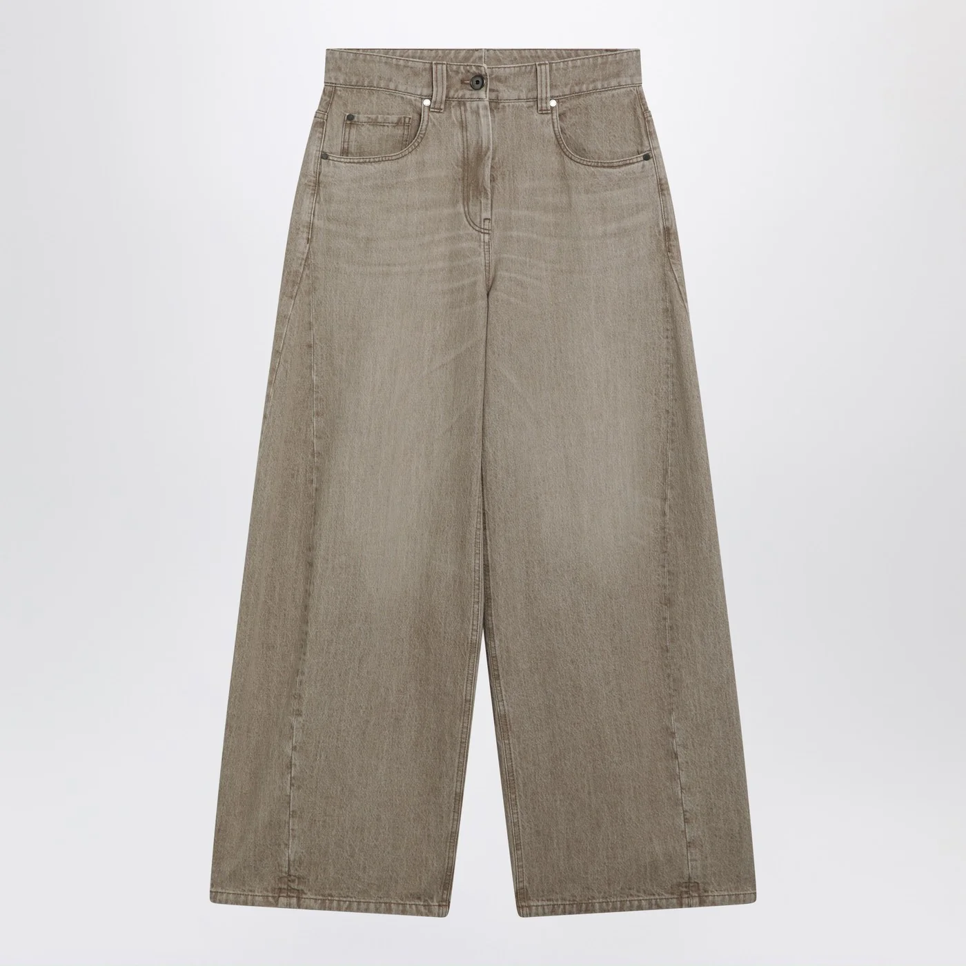Brunello Cucinelli Wide-leg desert-colored jeans