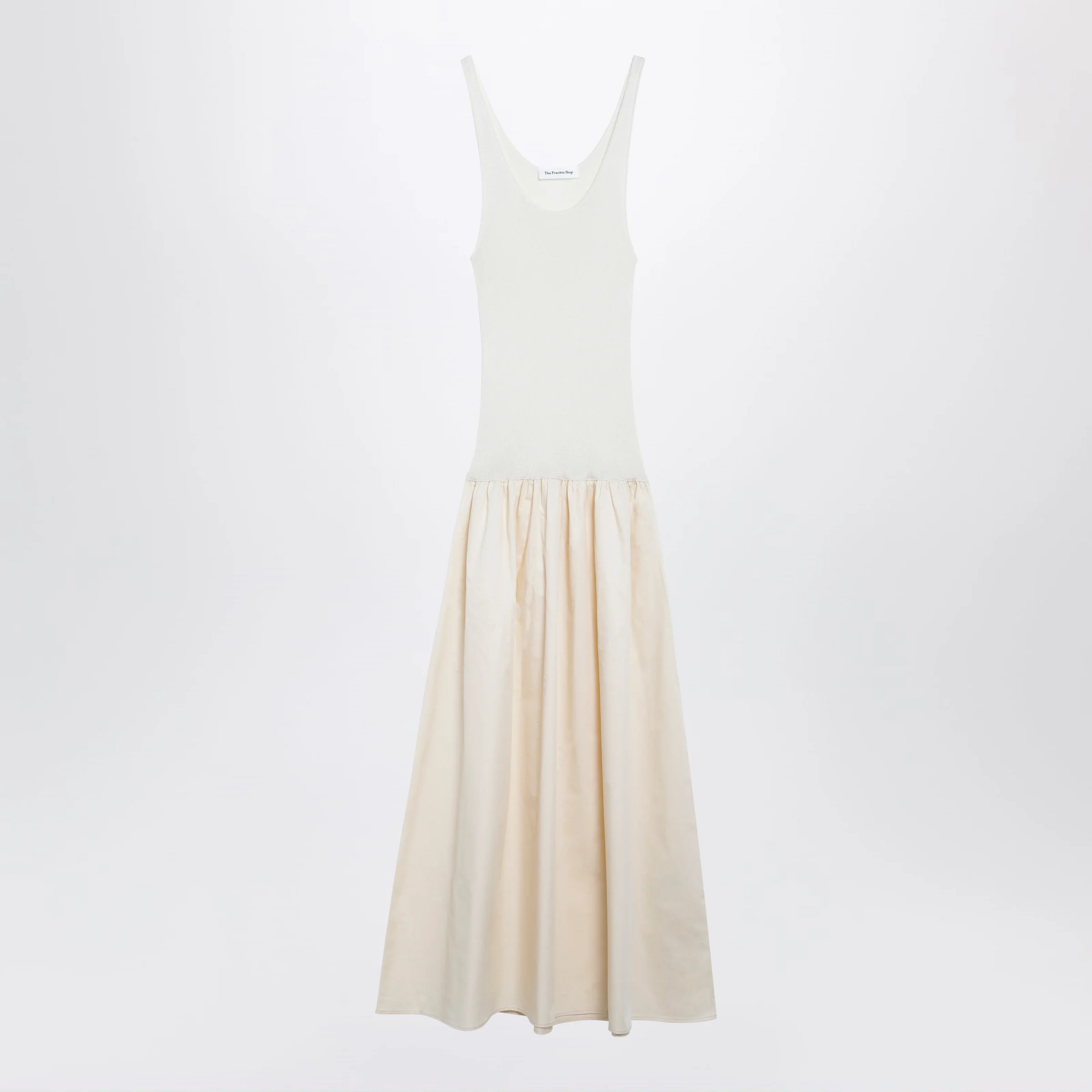 The Frankie Shop Iliya maxi dress in cream viscose and cotton