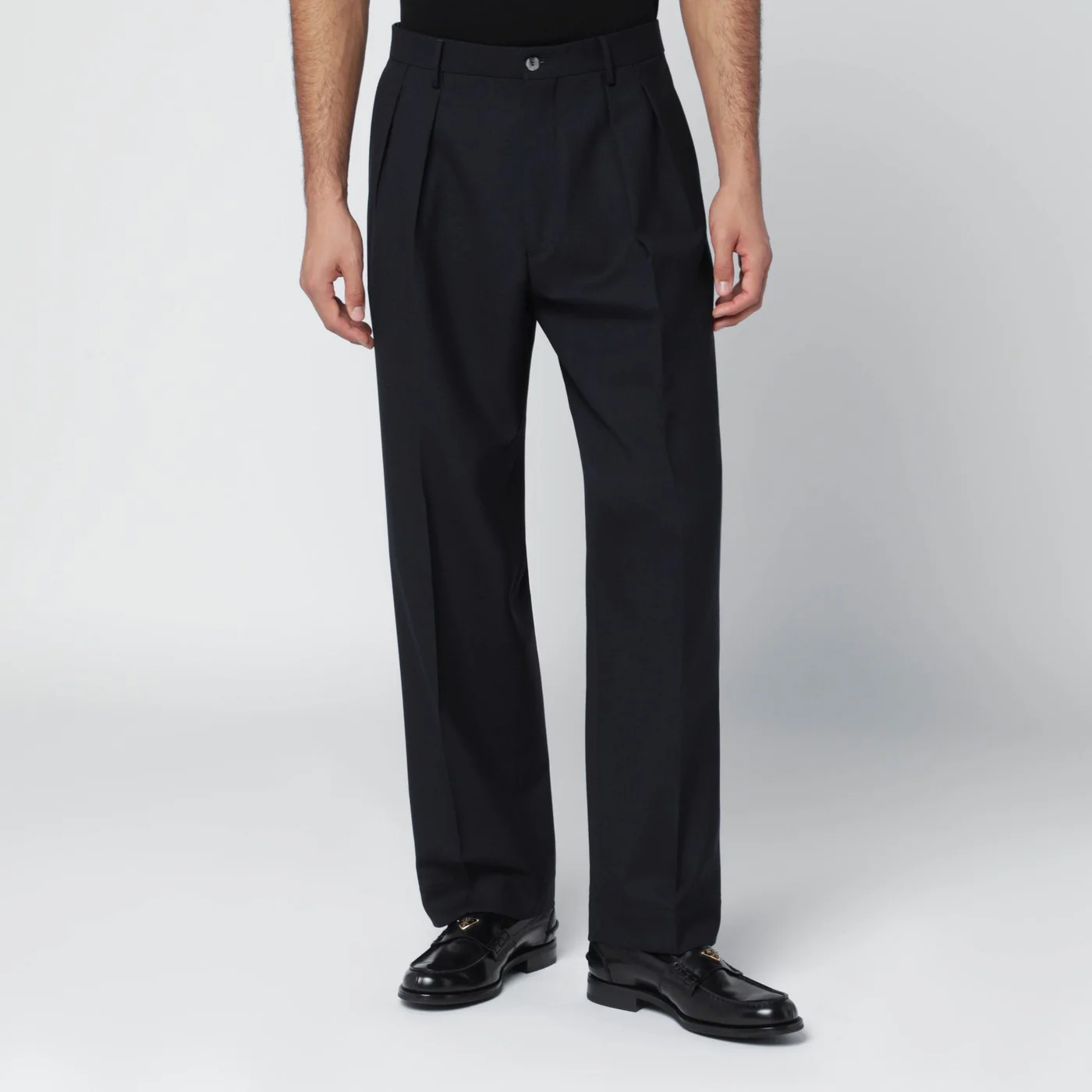 Santaniello Navy blue wool trousers