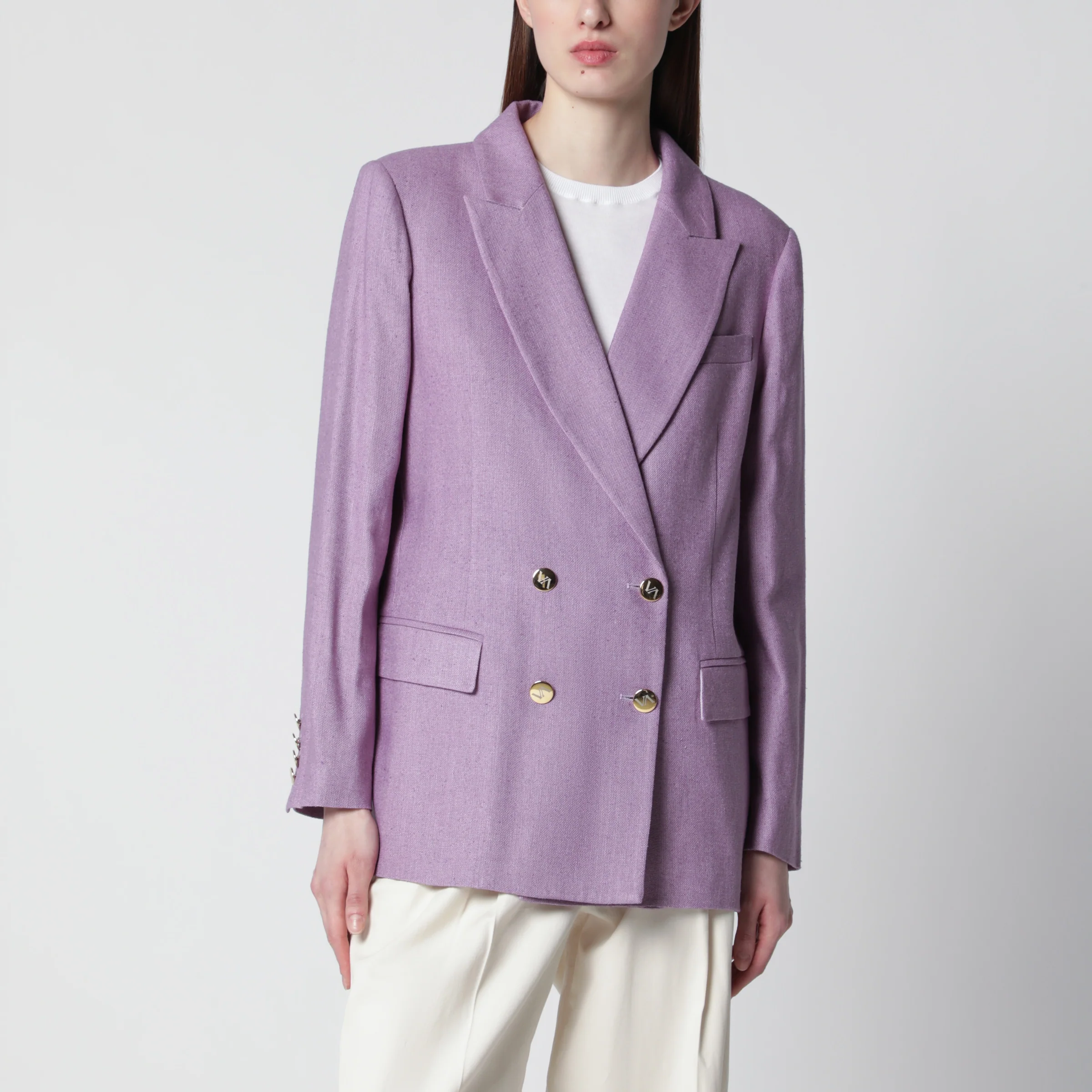 VItoVI Lilac double-breasted silk jacket
