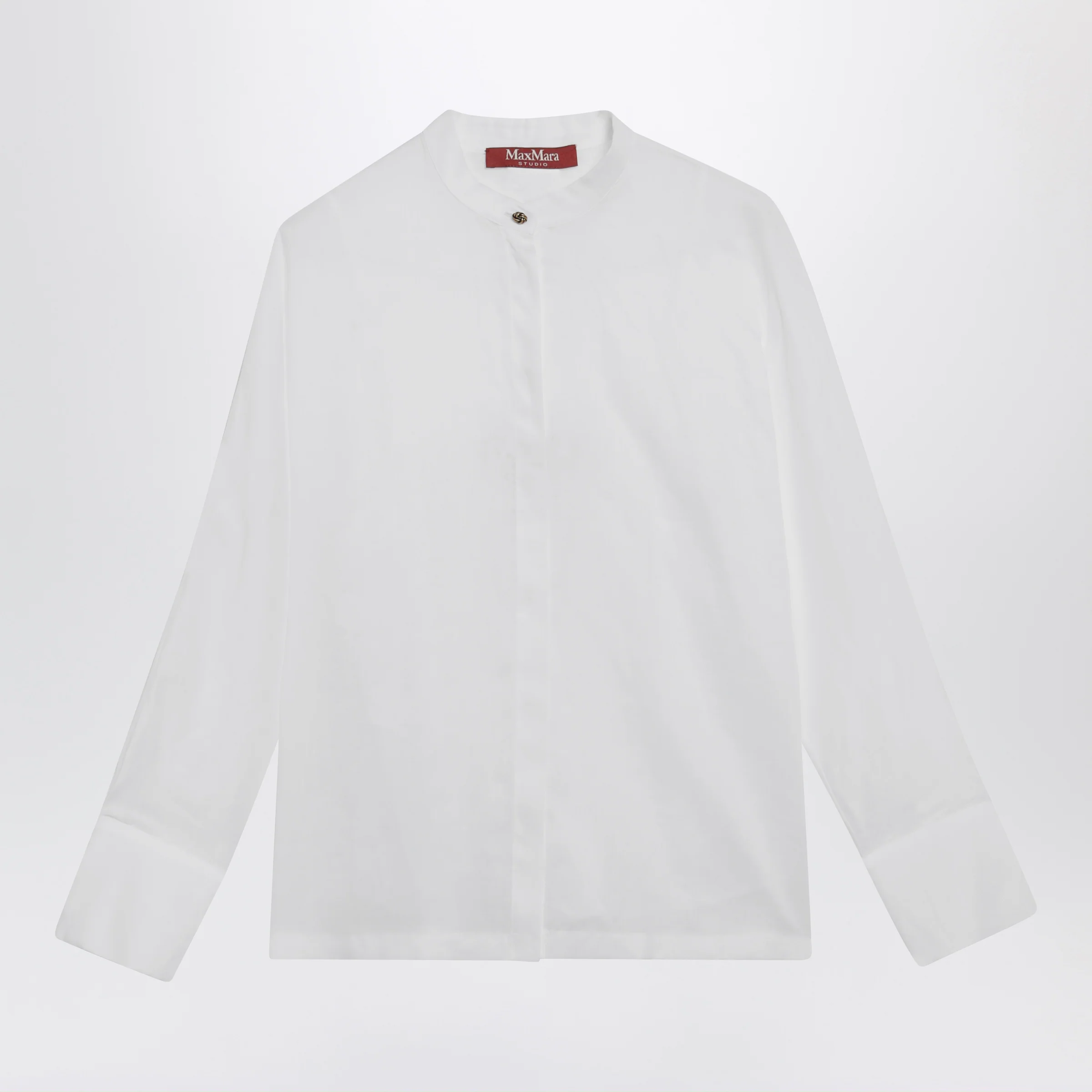 Max Mara Studio Baldili ramie canvas shirt in white