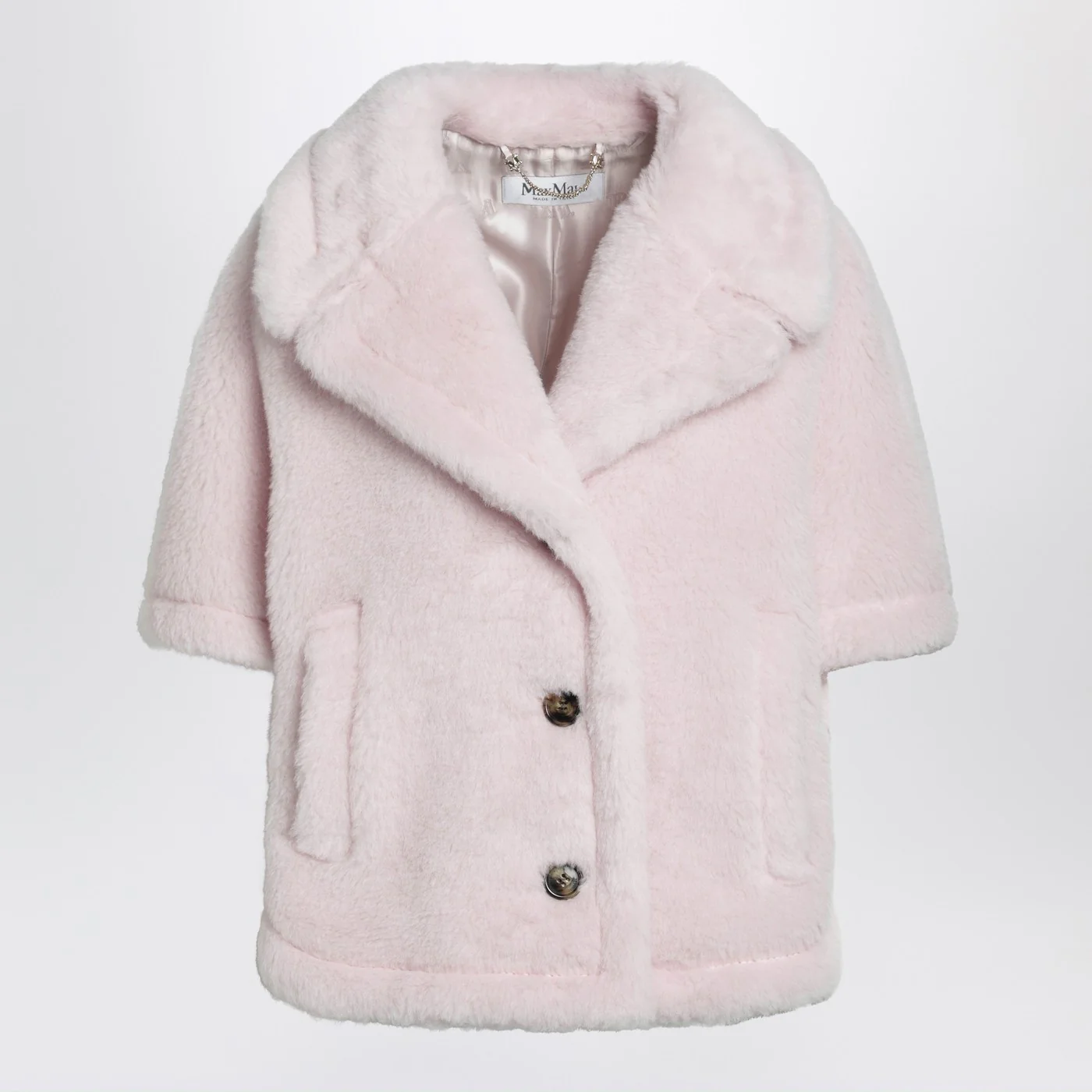 Max Mara Dusty beige boxy Teddy cape